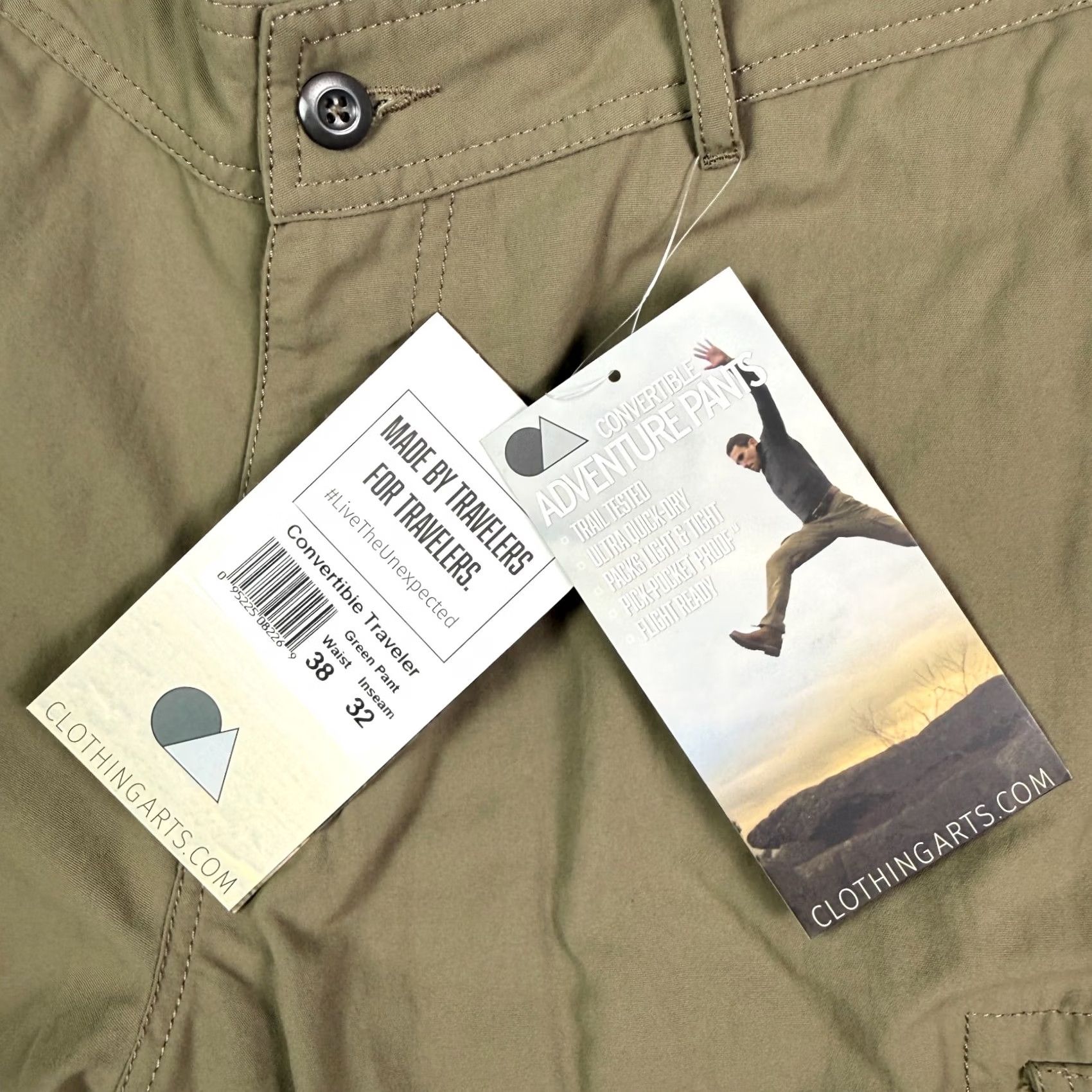 Vintage Clothing Arts P Cubed Pick Pocket Proof Pants 38x32 Beige Convertible Traveler Size US 38 / EU 54 - 3 Thumbnail