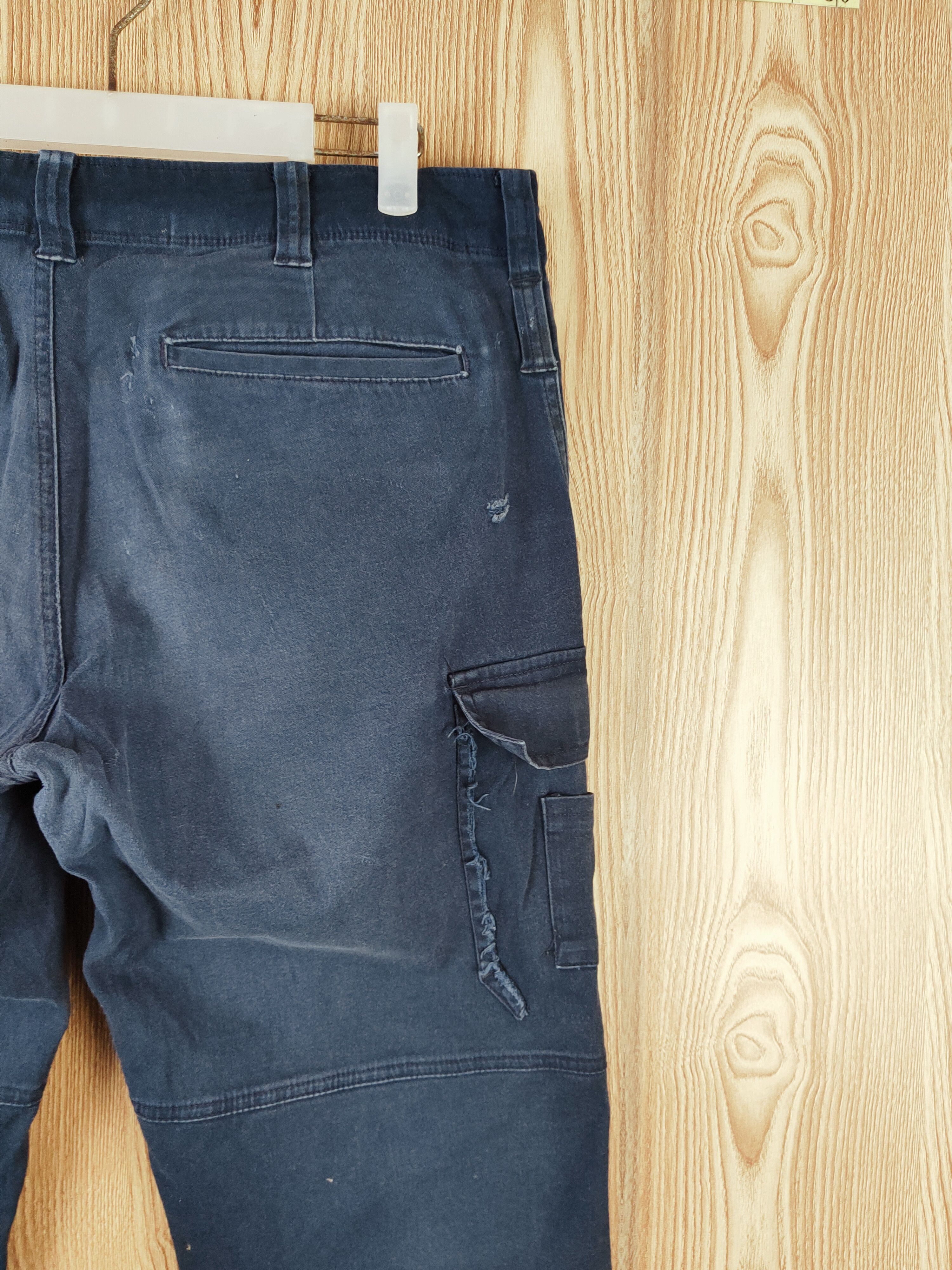 Japanese Brand Burtle Blue Faded Multipocket Tactical Cargo Pants #S2794 Size US 35 - 12 Thumbnail