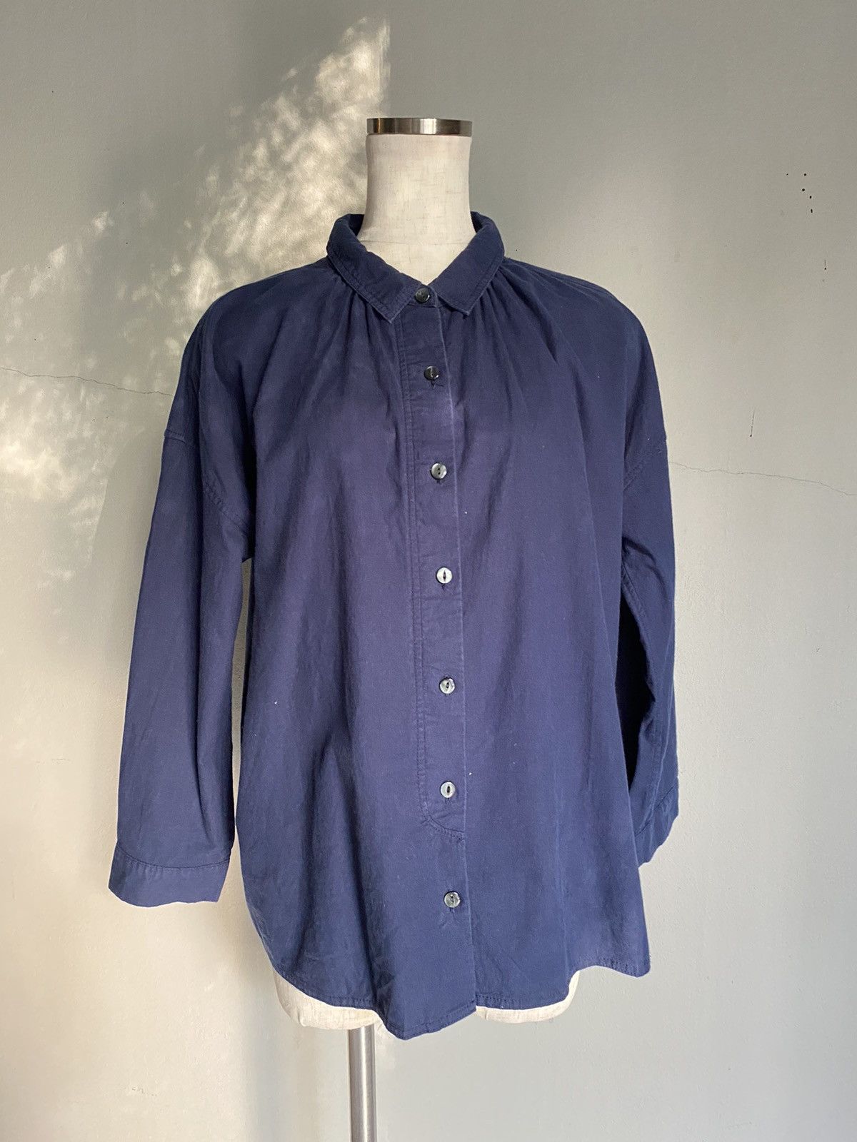 Japanese Brand Sabbatum Dark blue collared shirt Size M / US 6-8 / IT 42-44 - 11 Thumbnail