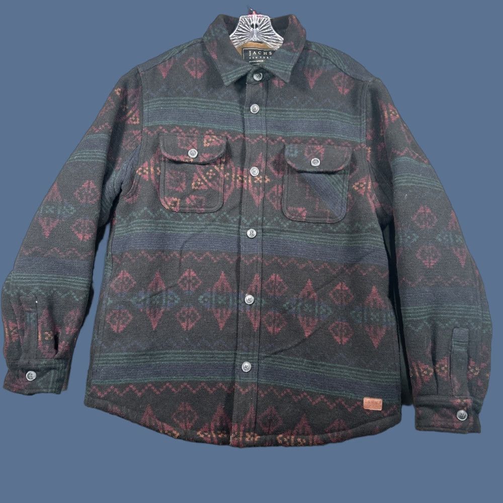 Vintage JACHS New York Jacket Shacket Mens M Southwest Aztec Wool Blend Sherpa Lined Size US M / EU 48-50 / 2 - 1 Thumbnail