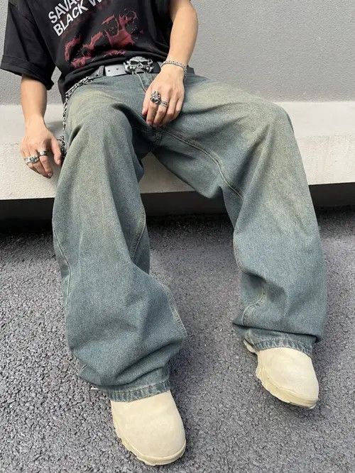 Washed Baggy Denim Jeans Skate