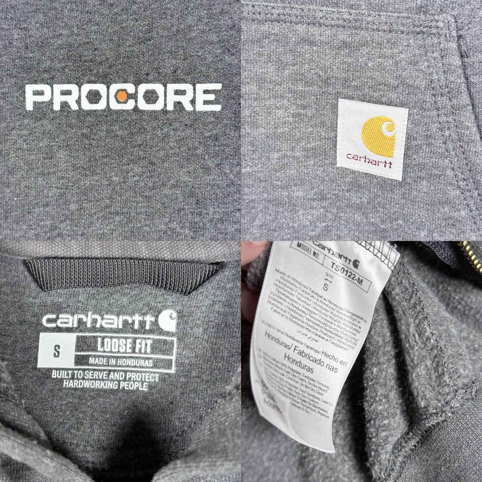 Carhartt Carhartt Sweatshirt Gray Mens Small K122 Loose Fit Midweight Full Zip Hooded Sweatshirt Gray Mens - Small Size US S / EU 44-46 / 1 - 8 Thumbnail