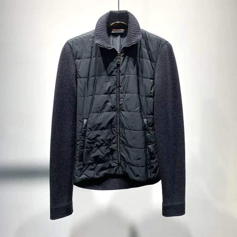 Prada Prada Navy Cotton Men's Down Jacket Size US M / EU 48-50 / 2 - 1 Thumbnail