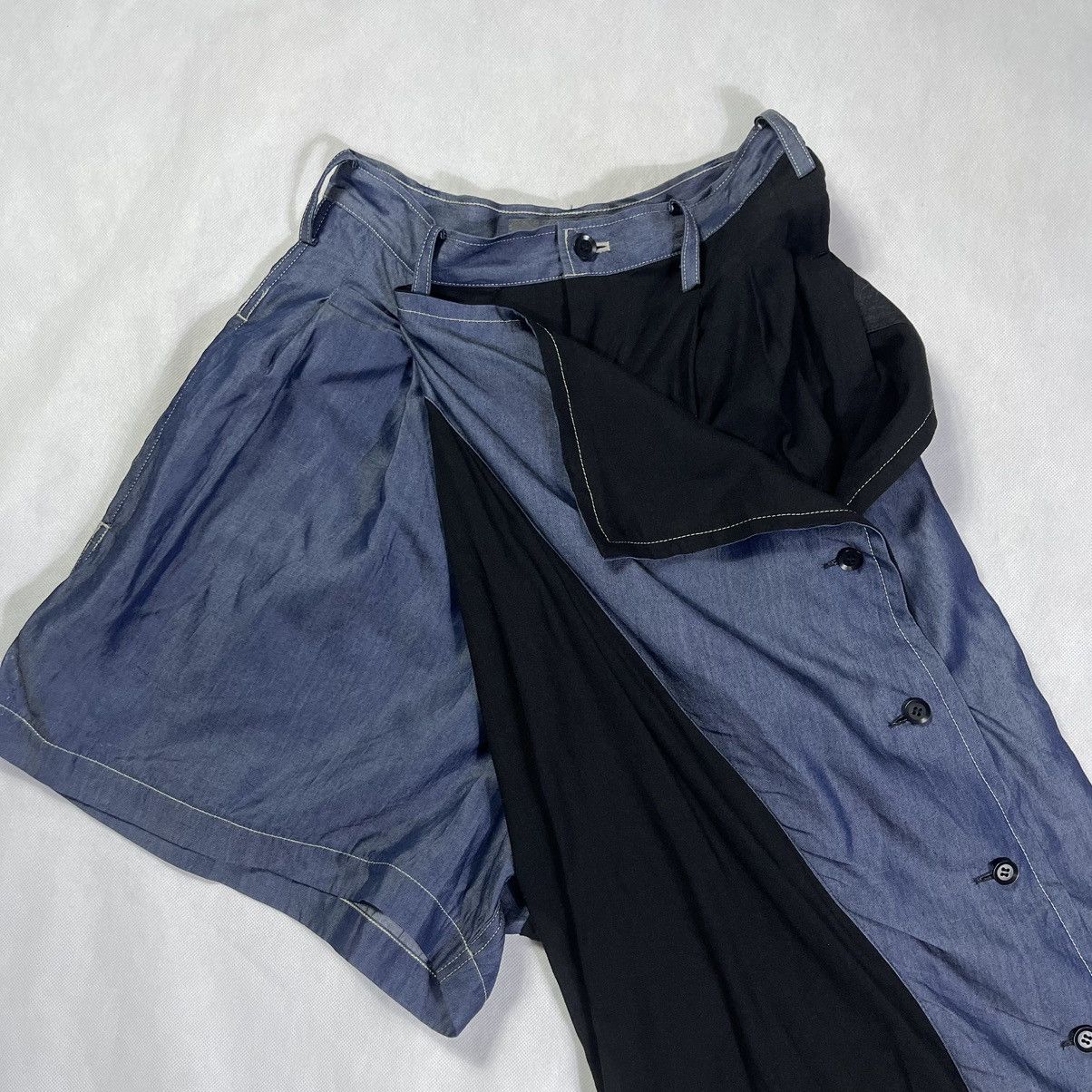 Yohji Yamamoto Rare! Yohji Yamamoto Split Denim Wide Asymmetrical Pant Size 28" / US 6 / IT 42 - 13 Thumbnail