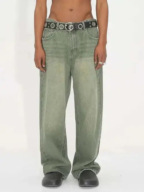 Designer × Japanese Brand × Jean Distressed washed y2k baggy pants jeans Size US 32 / EU 48 - 1 Thumbnail