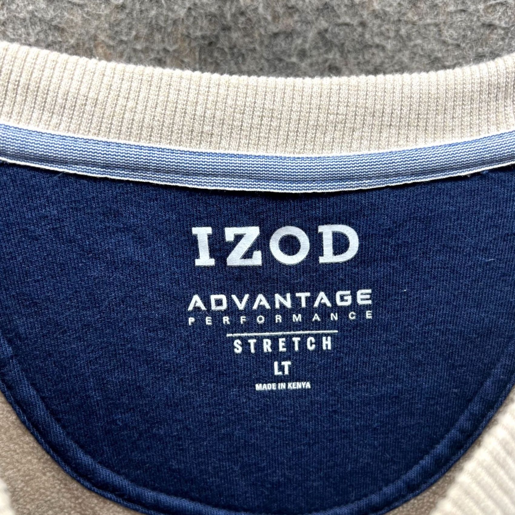 Izod VINTAGE IZOD Sweater Men Large Beige Blue Advantage Performance Stretch Pullover Fleece Size US L / EU 52-54 / 3 - 4 Thumbnail