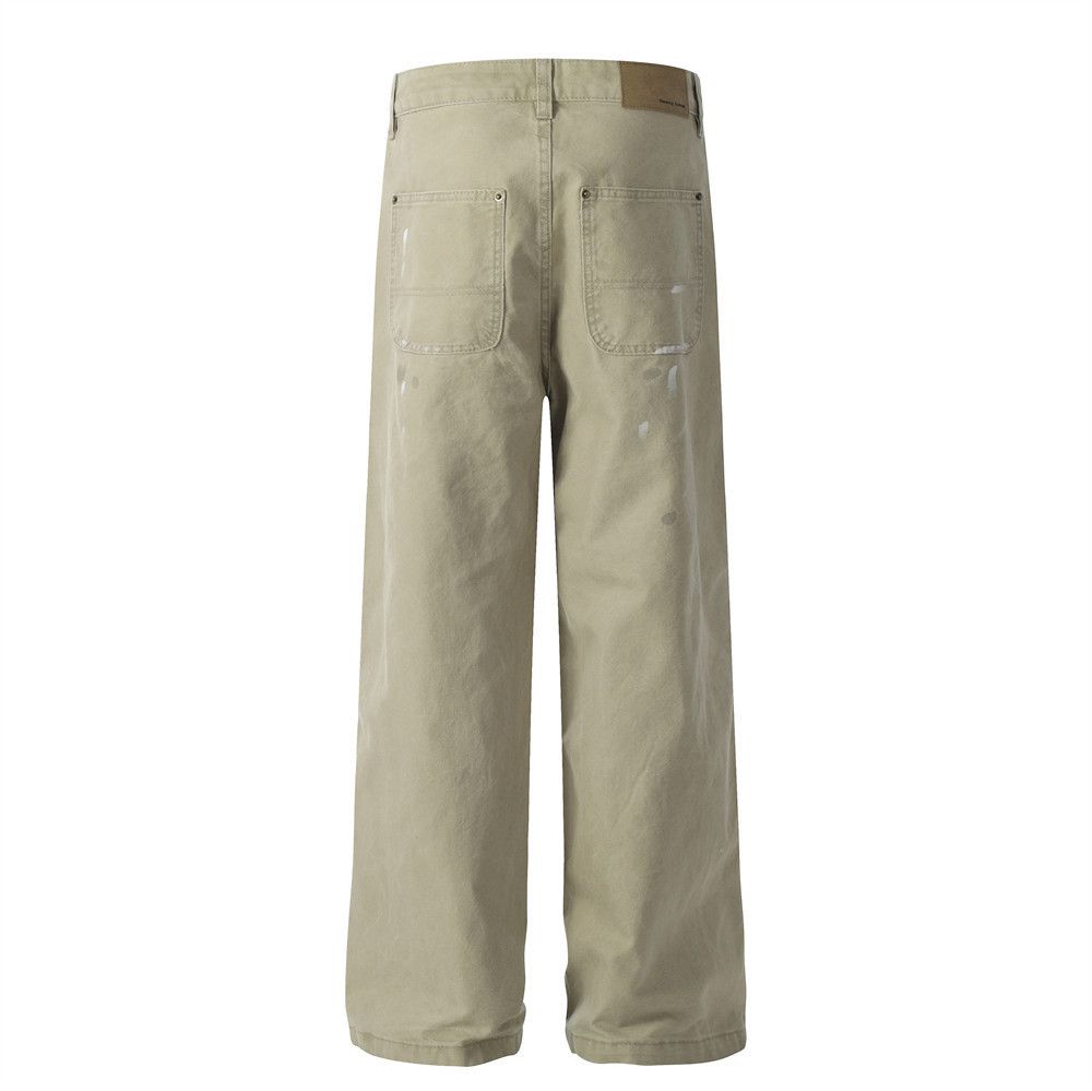 Japanese Brand Street American washed distressed ink-splashed cargo jeans Size US 32 / EU 48 - 3 Thumbnail