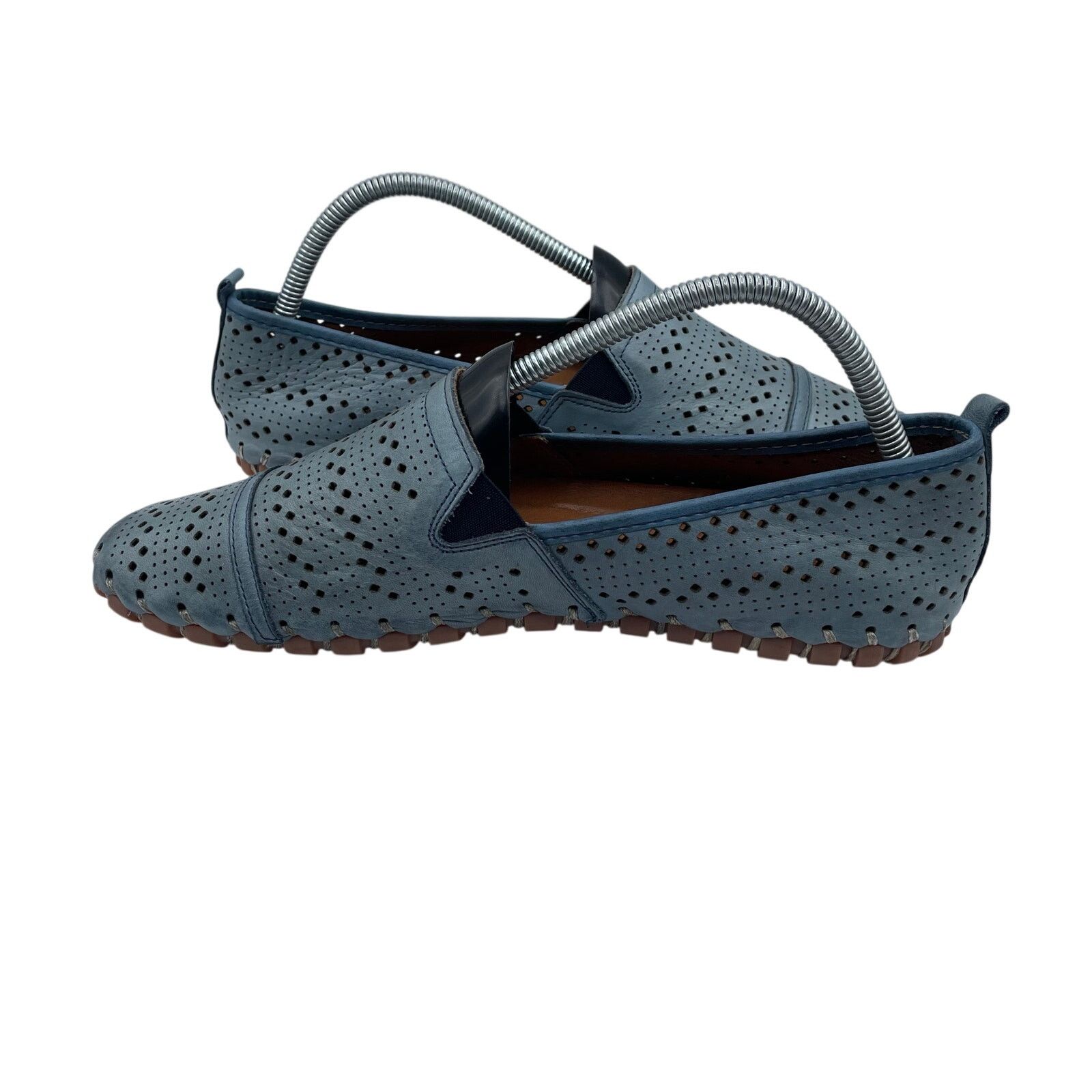Other Spring Step Fia Perforated Leather Blue Loafers Womens 41 Size US 9.5 / IT 39.5 - 6 Thumbnail