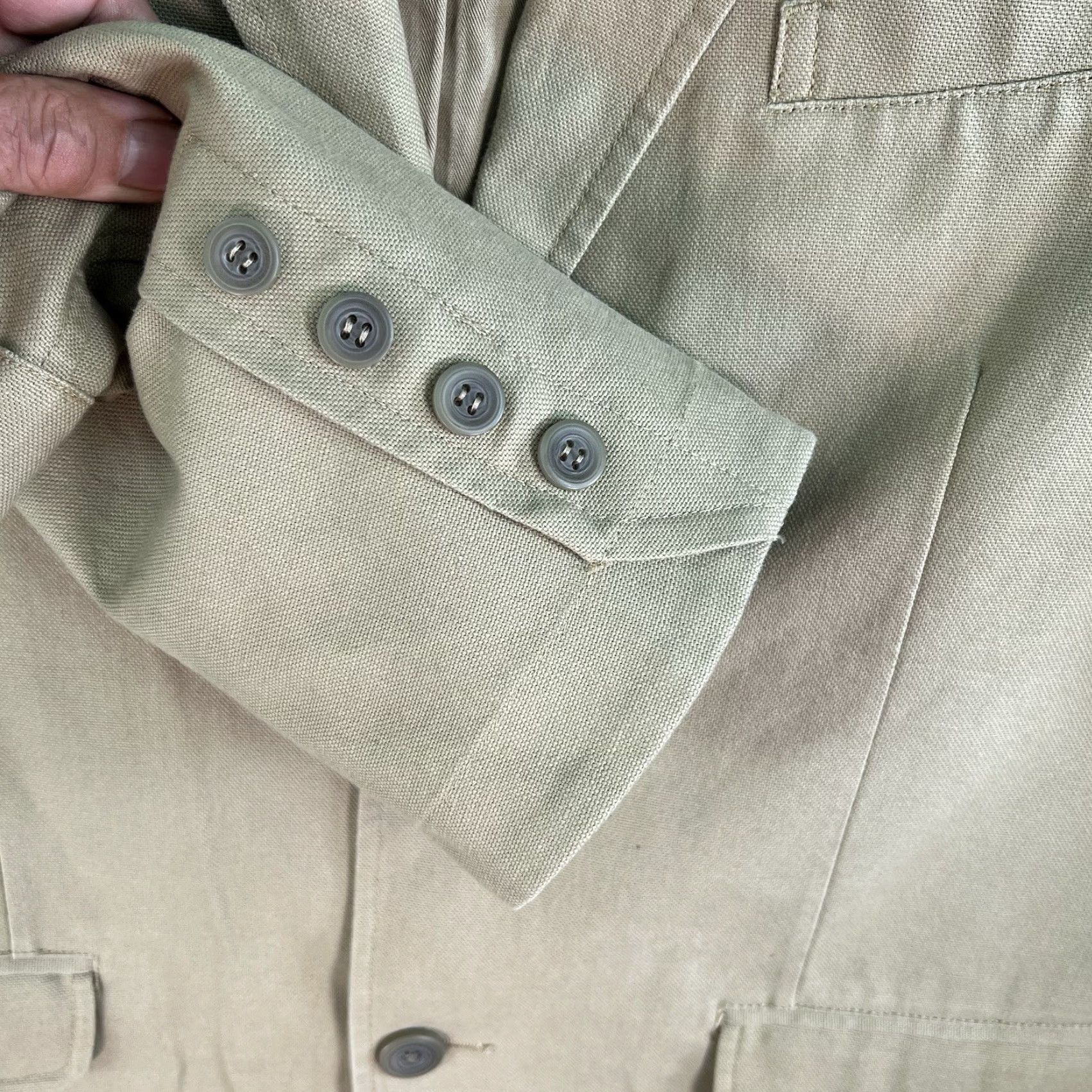 Vintage L.L. Bean Single-Breasted Sport Coat Blazer Mens Size 42T Beige Cotton Casual Business Size 42R - 5 Thumbnail