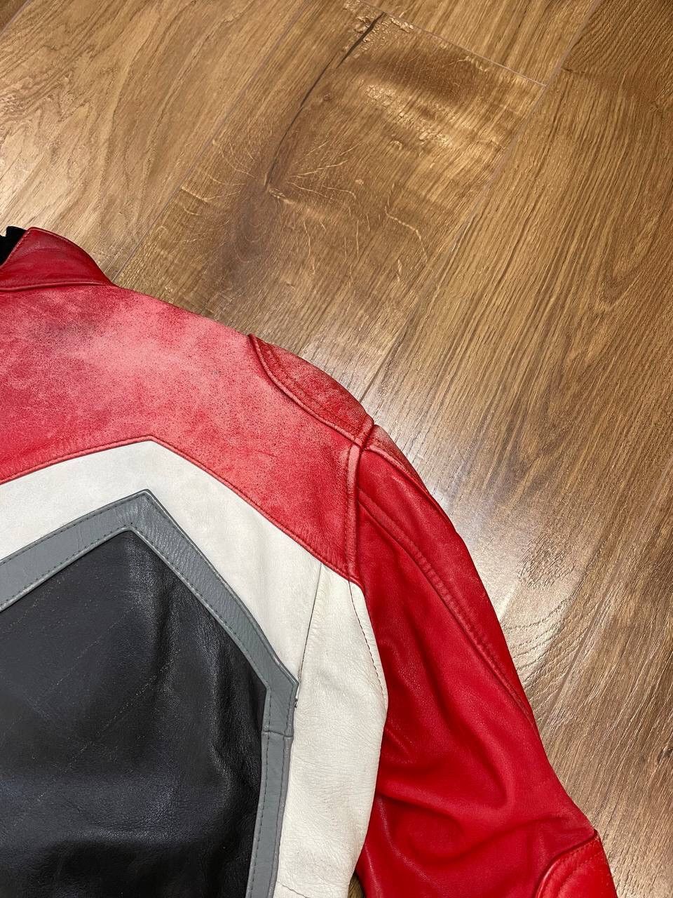 Genuine Leather × Vintage Vintage Genuine Leather 90’s Y2K Red Racing IXS Faded Jacket Size US M / EU 48-50 / 2 - 24 Thumbnail