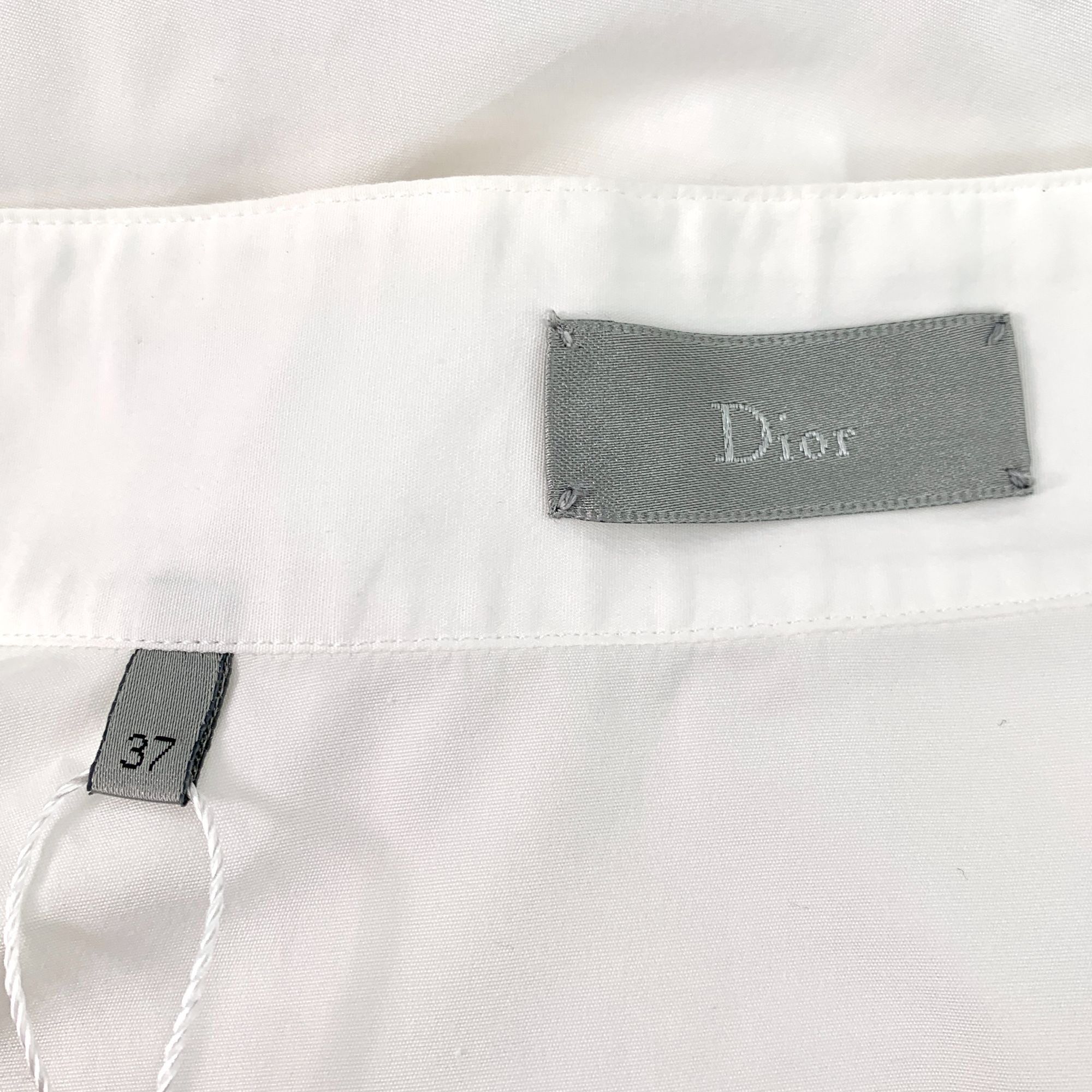 Dior Dior White Cotton Lapel Long-Sleeved Shirt 37 Size US XXS / EU 40 - 2 Thumbnail