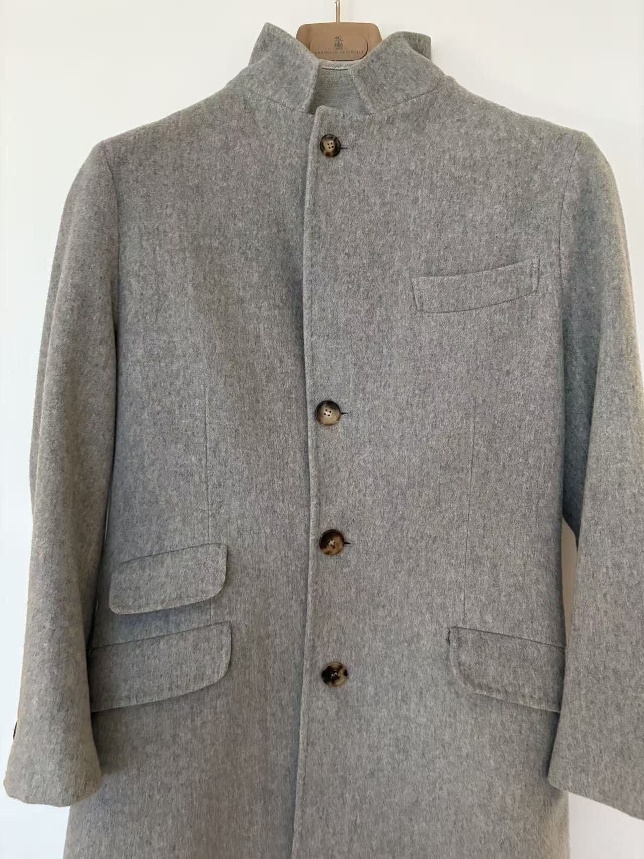 Brunello Cucinelli Brunello Cucinelli Grey Cashmere Coat Size US M / EU 48-50 / 2 - 10 Thumbnail