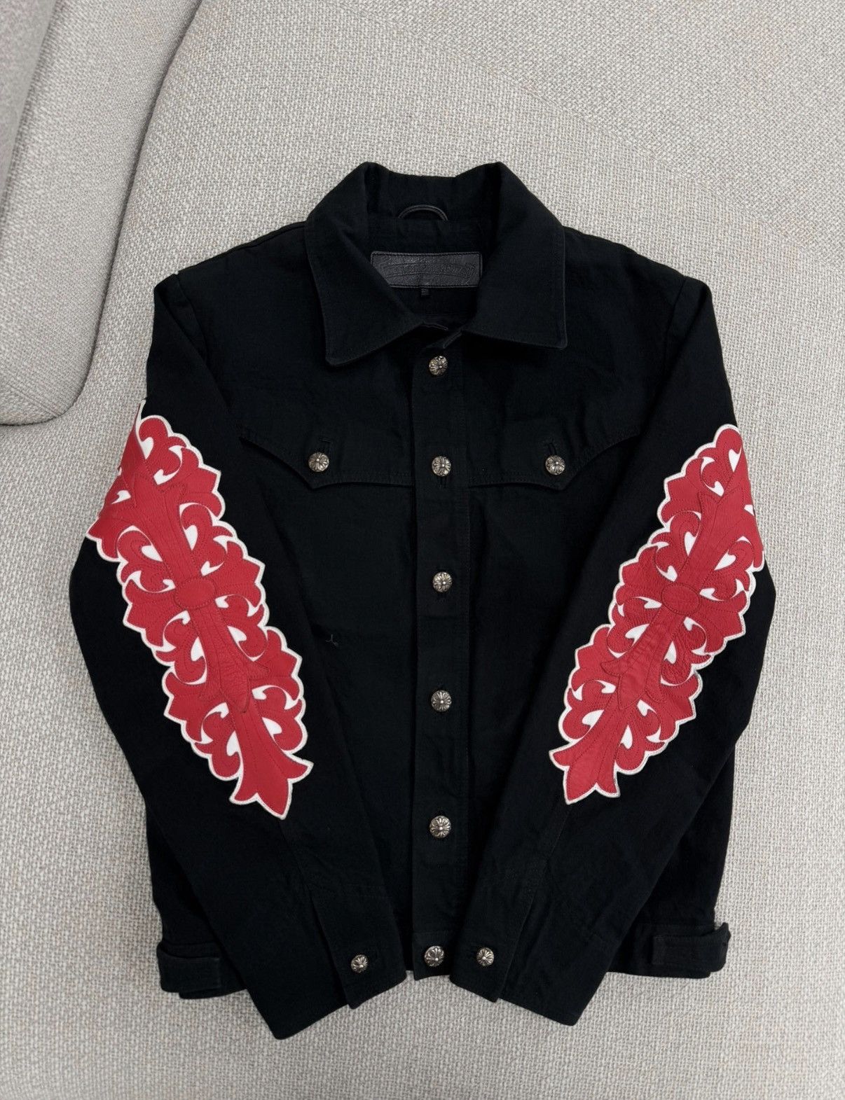 Chrome Hearts Chrome Hearts Vine Floral Arm Leather Patch Flame Jacket Size US M / EU 48-50 / 2 - 1 Thumbnail
