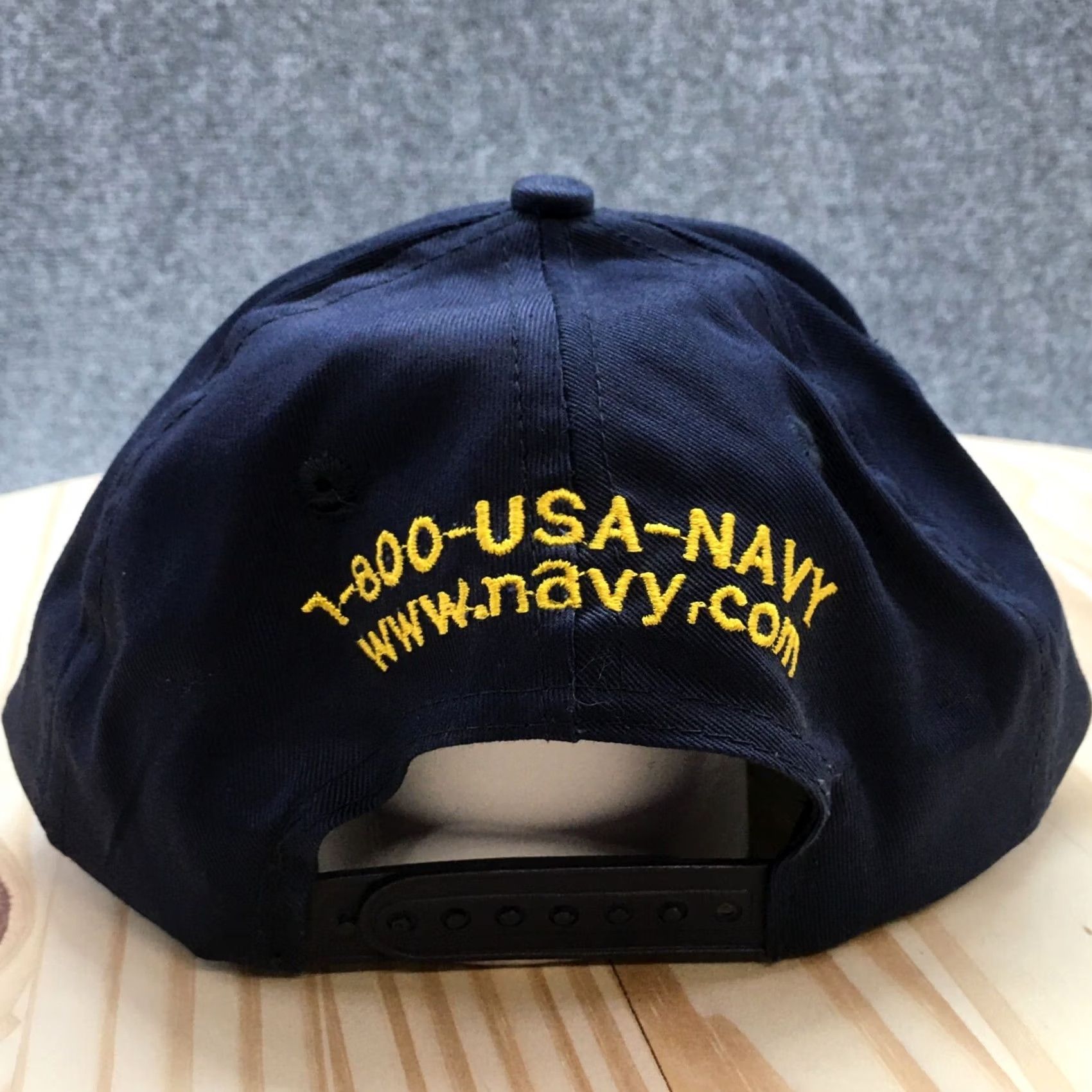 Vintage USA Navy Baseball Hat Mens Blue OS Adjustable Curved Brim Embroidered Logo Size ONE SIZE - 6 Thumbnail