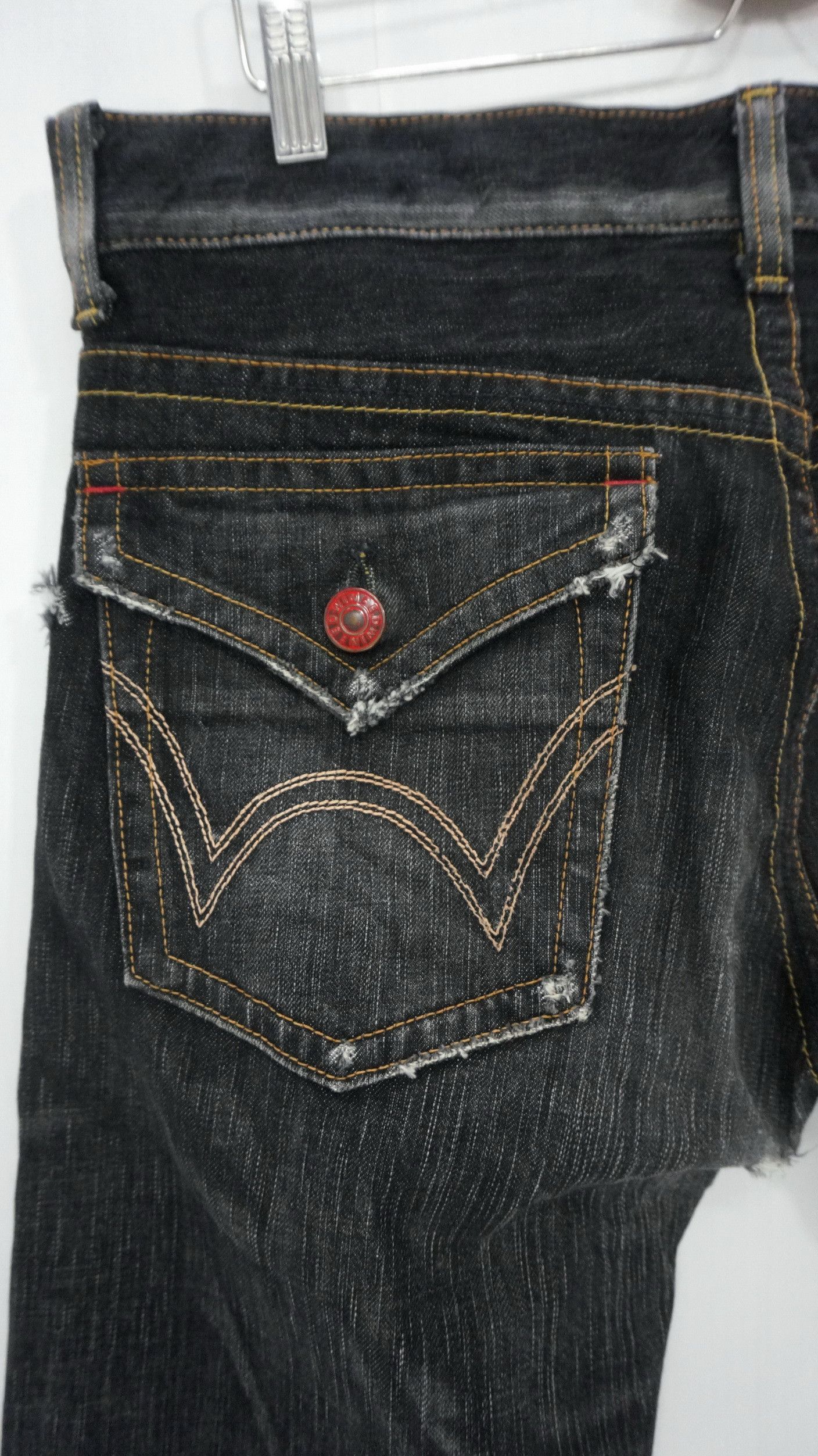 🔥 EDWIN 503 Vintage Flare Black Ripped Distressed