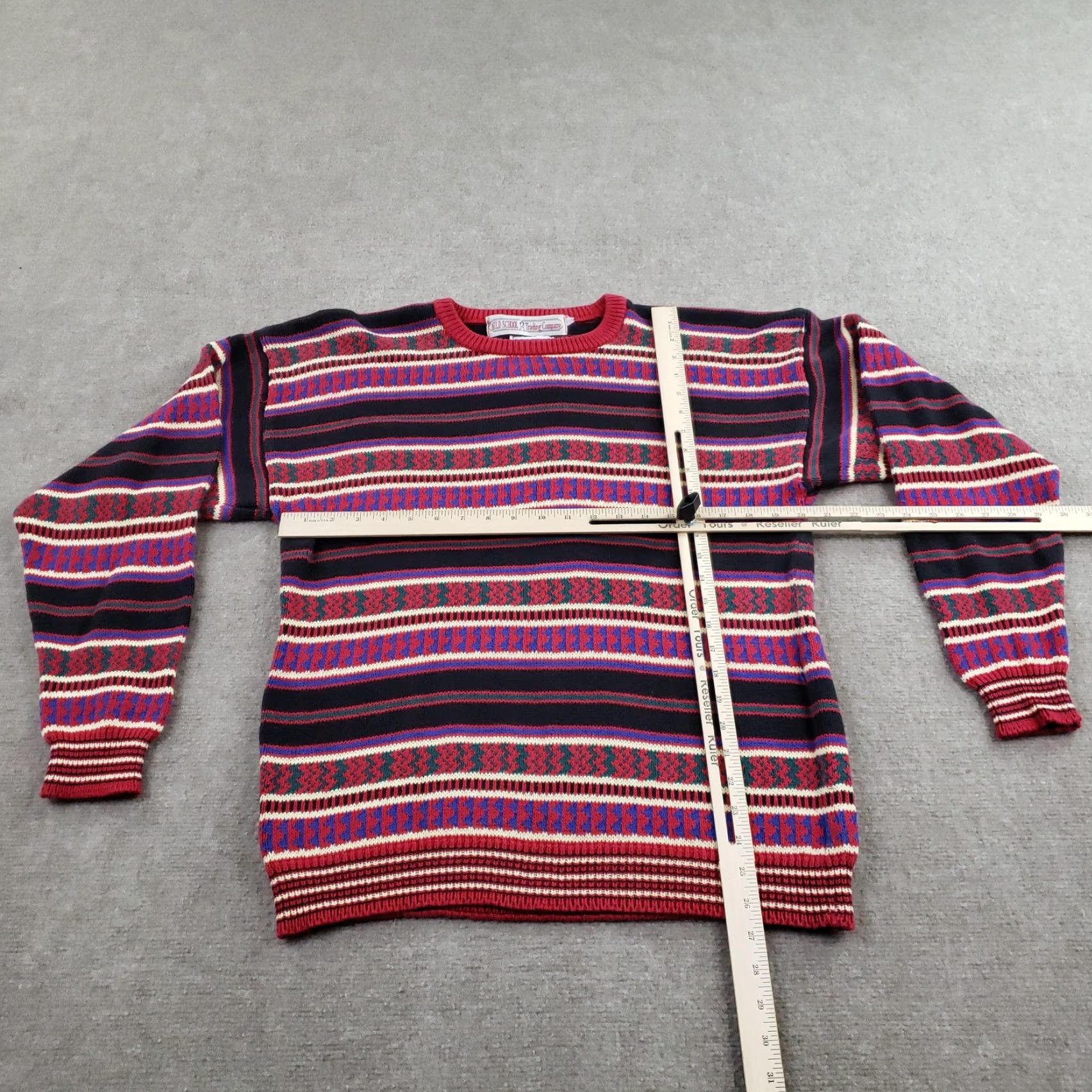Pop Trading Company Old School Trading Company Sweater Mens Medium Multicolor Stripe Knit Scotland Size US M / EU 48-50 / 2 - 2 Thumbnail