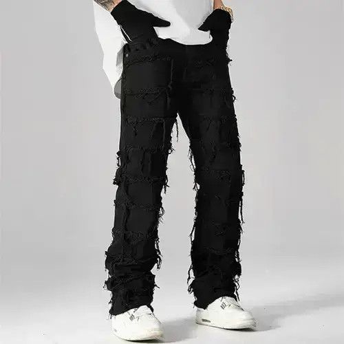 Japanese Brand Black Color Punk Stacked Grunge Jeans Pants Size US 32 / EU 48 - 5 Thumbnail