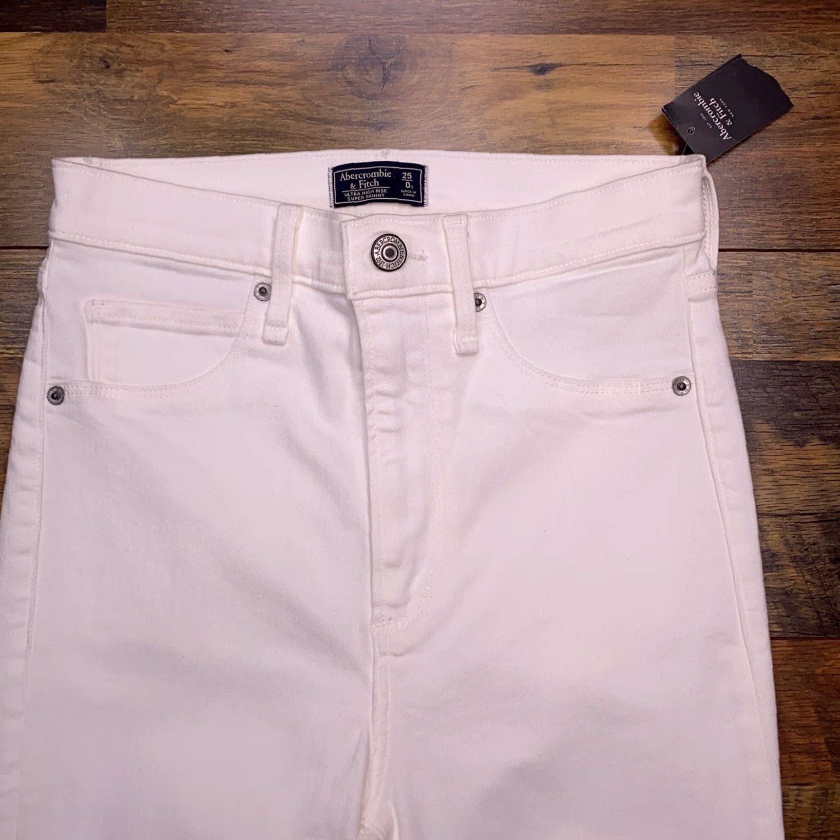 Abercrombie & Fitch Abercrombie & Fitch Jeans Slim Women 25 White High Rise Skinny 5-Pocket Stretch Denim Modern Size 42" / US 20 - 4 Thumbnail