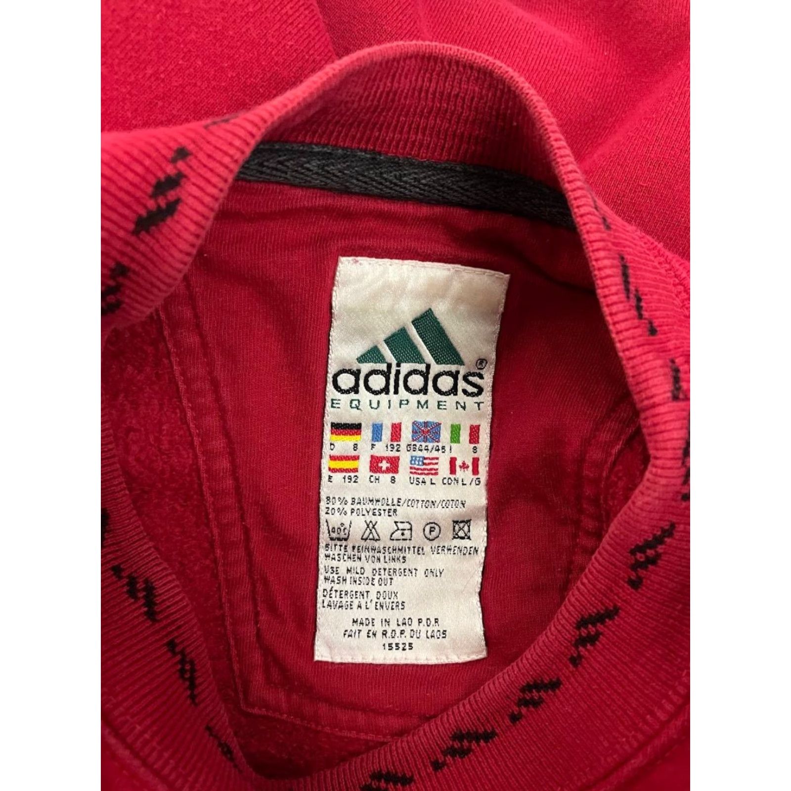 Adidas Adidas Sweatshirt Mens Size L Red Cotton Polyester Fleece Crew Neck Pullover Long Sleeve Activewear Supervised by Adidas Logo Size US L / EU 52-54 / 3 - 3 Thumbnail