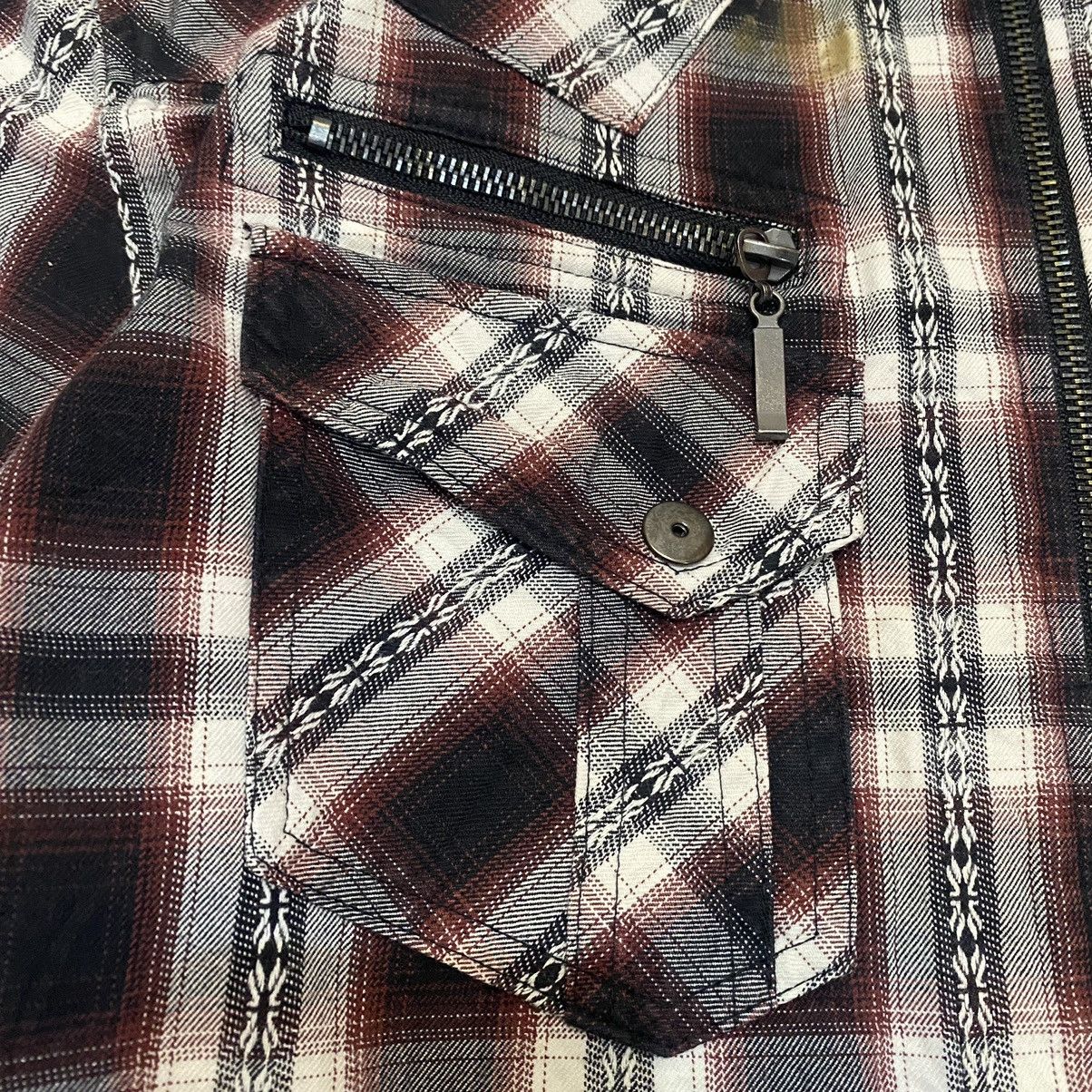 Japanese Brand 2000s Omko£ Vkei Style Bondage Zip Up Flannel Shirt Size US M / EU 48-50 / 2 - 7 Thumbnail