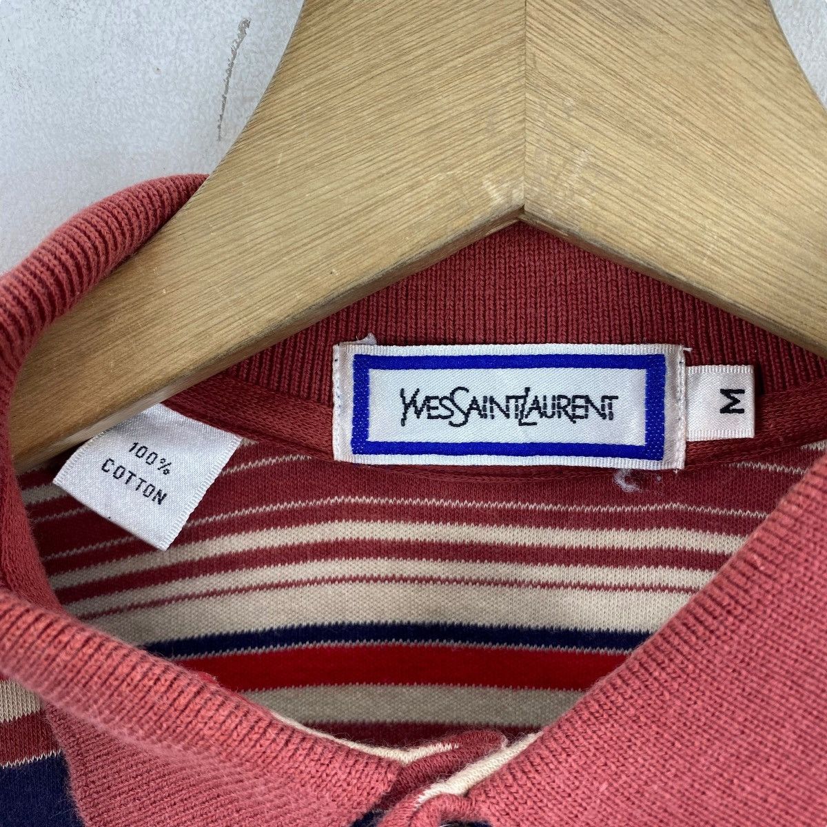 Yves Saint Laurent Vintage 90s YVES SAINT LAURENT Small Logo Striped Polo Shirt Size US M / EU 48-50 / 2 - 5 Thumbnail