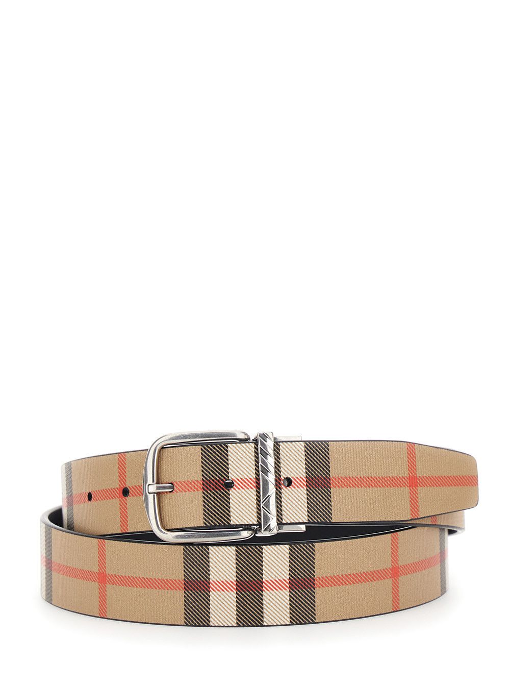 Burberry Beige Reversible Belt with All-Over Check Motif in Leather Man Size ONE SIZE - 1 Thumbnail