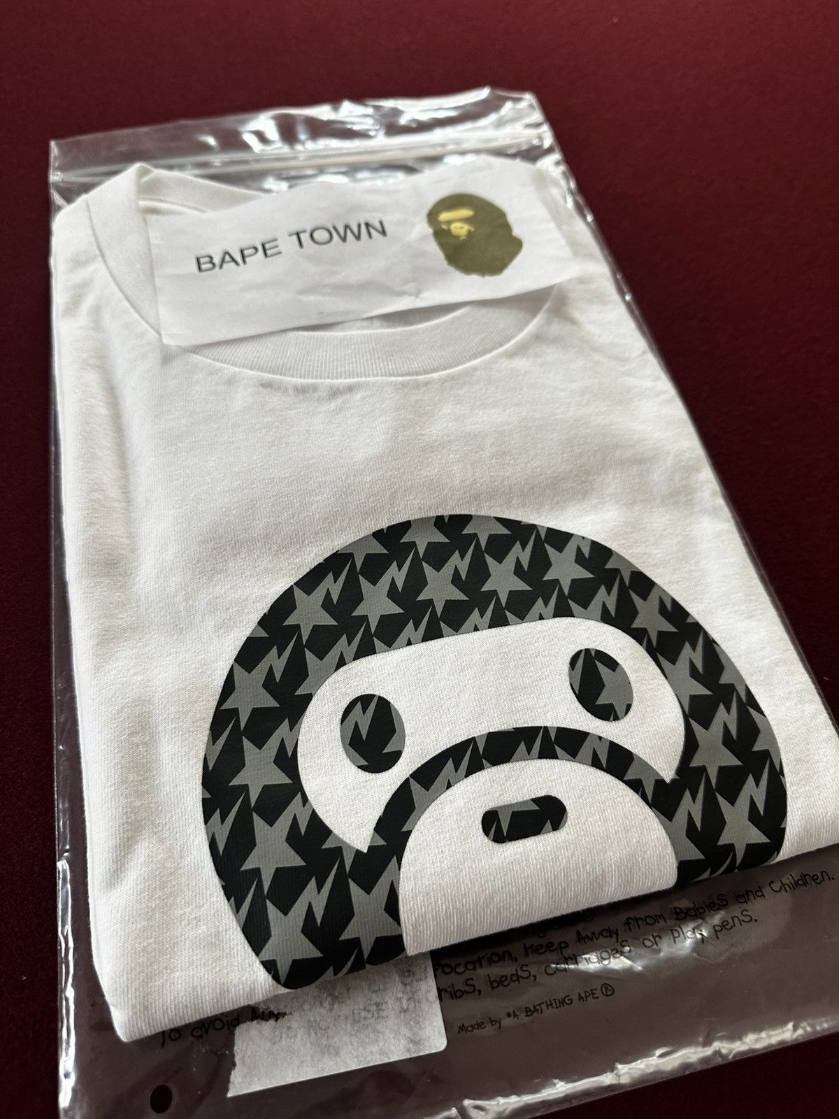 Bape STA HOUNDSTOOTH BABY MILO TEE (WHITE/BLACK) Size US XL / EU 56 / 4 - 3 Thumbnail