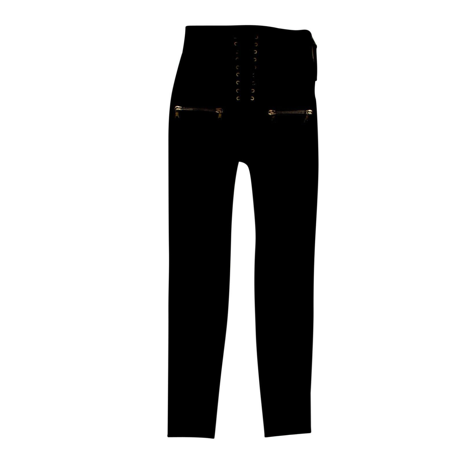 image of Unravel Project Black Leather Skinny Lace Up Pants Size 26, Men's