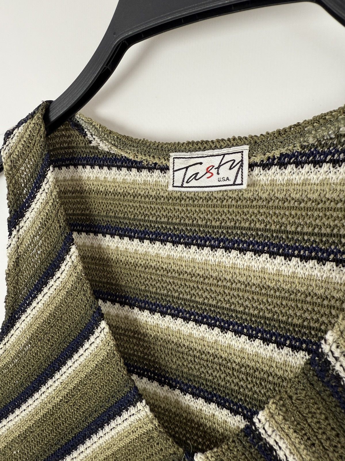 Vintage 1990’s Vintage Tasm USA Knitted V-Neck Stretchy Top XS/S Size S / US 4 / IT 40 - 2 Thumbnail