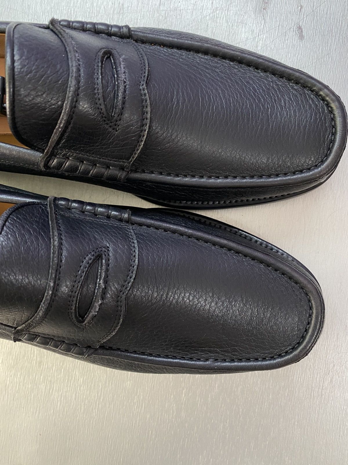 Other Aldo Brue Attiva Men's Black Grain Leather Penny Loafers. Size US 11 / EU 44 - 8 Thumbnail