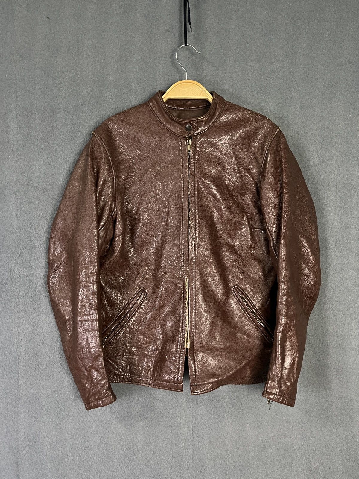 Vintage 70s Bates USA Talon SERVAL Zipper Biker Jacket