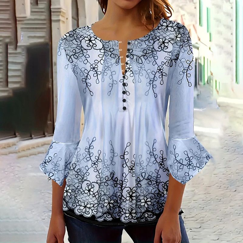 Other Women's V Neck Top Button Front Casual Tees Shirt Tunic B Size M / US 6-8 / IT 42-44 - 1 Thumbnail