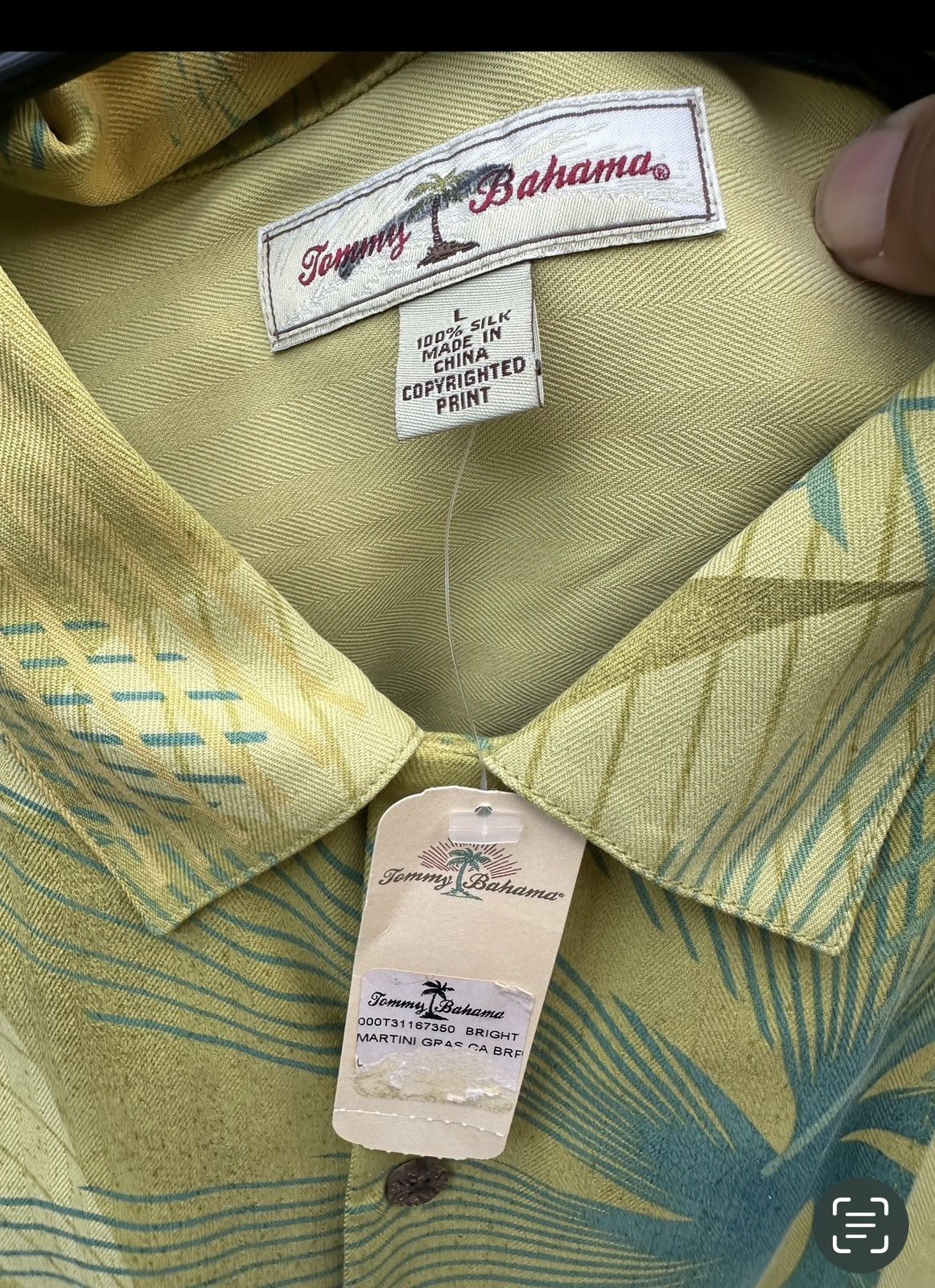 Tommy Bahama New Tommy Bahama 100% Silk Green Men's Large Size US L / EU 52-54 / 3 - 4 Thumbnail