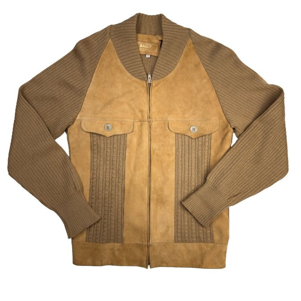Bally BALLY Heritage Suede Tan Knitted Western Boho Jacket Zip-Up Size M / US 6-8 / IT 42-44 - 5 Thumbnail