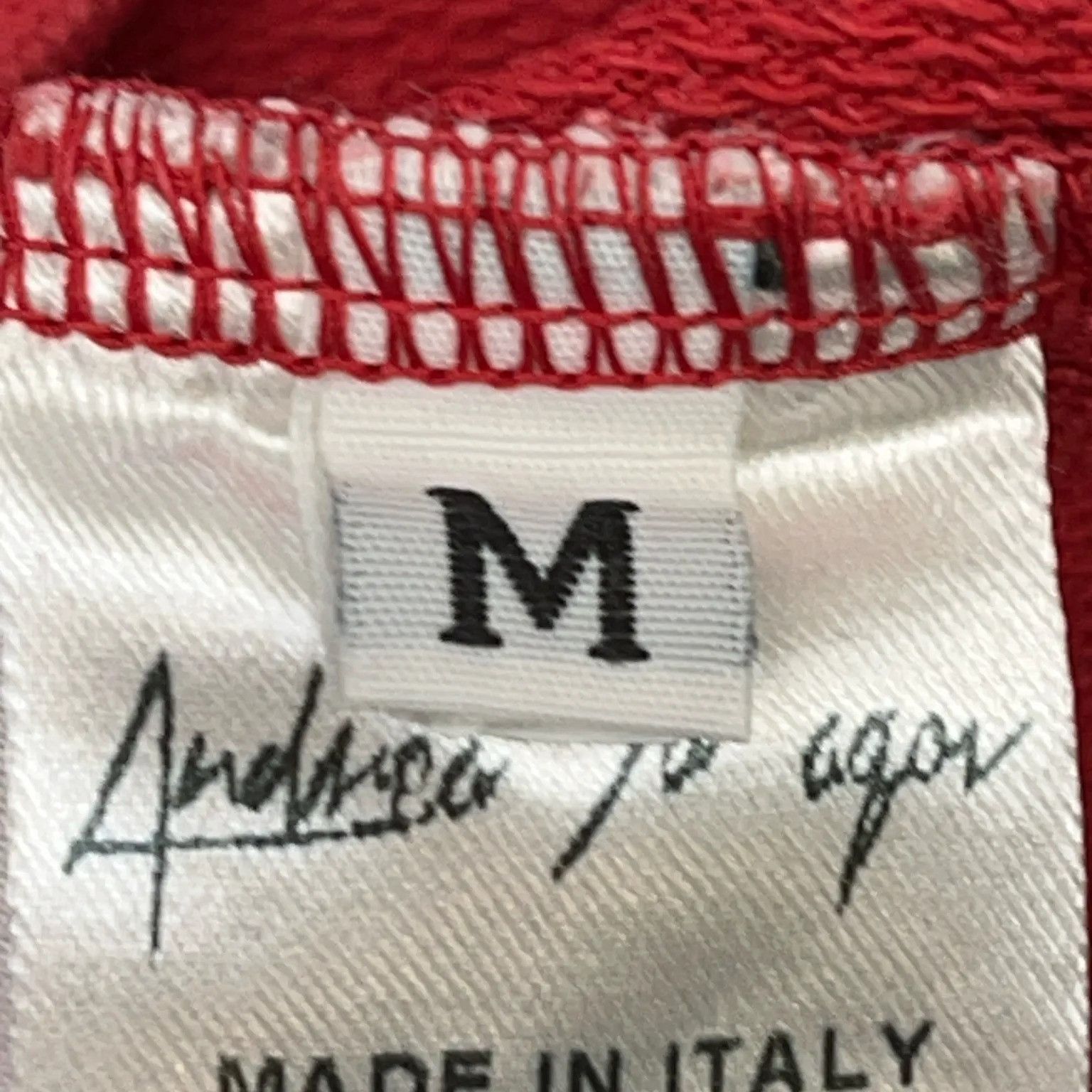 Andrea Ya'aqov Red Cotton Paneled Sweatshirt Size US M / EU 48-50 / 2 - 5 Thumbnail