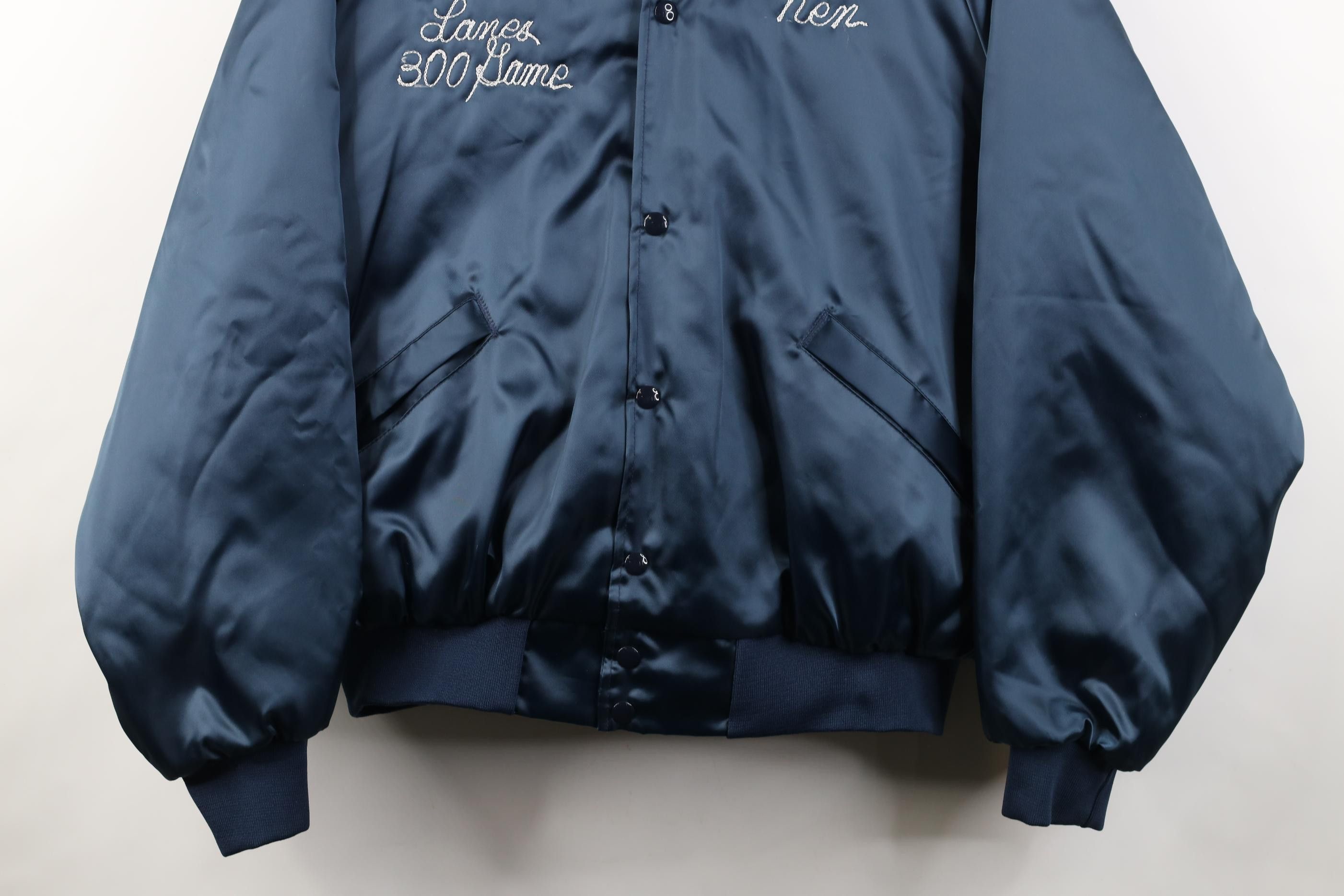 Vintage Vintage 80s Chain Stitched Game Bowling Satin Bomber Jacket Size US XL / EU 56 / 4 - 3 Thumbnail