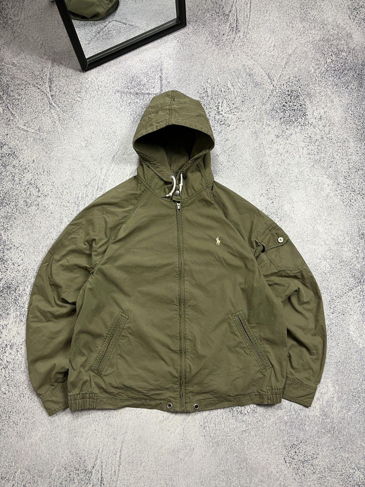 Polo Ralph Lauren Vintage Polo Ralph Lauren Hooded Bomber Jacket Military Y2k Size US XL / EU 56 / 4 - 2 Thumbnail