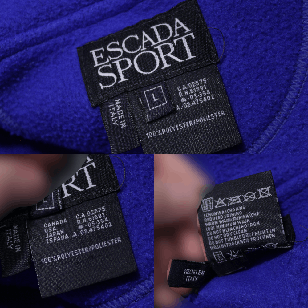 Escada 90S Logo Fleece Jacket Size L / US 10 / IT 46 - 8 Thumbnail