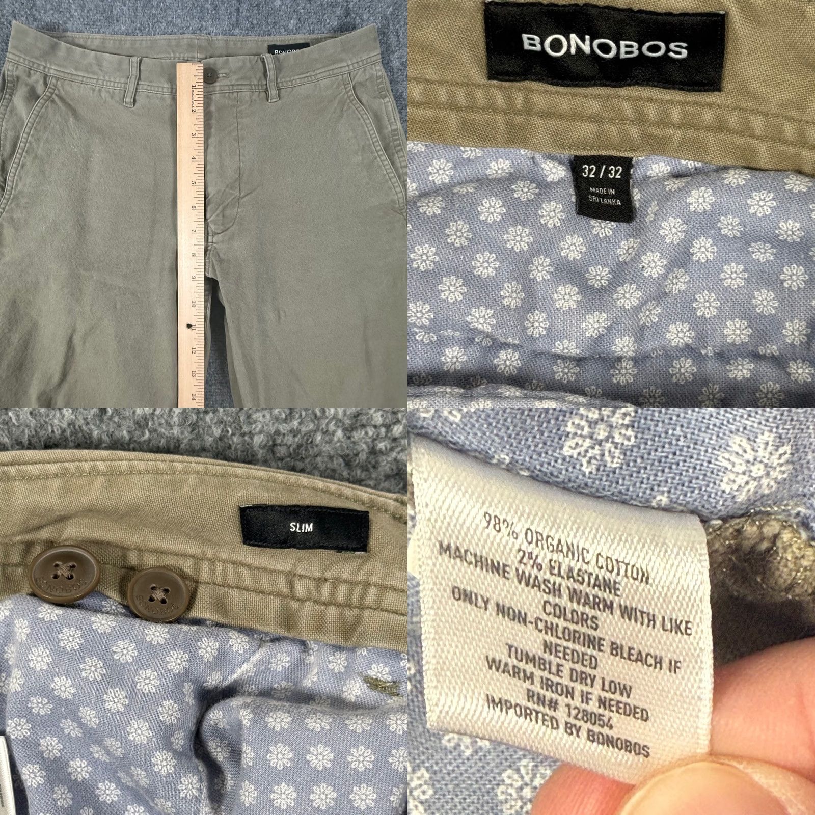 Bonobos Bonobos Green Chino Pants Straight Leg Pants 32x32 Mens Size 32 Inseam 32 Regular Front Button Zip Casual Workwear Beige Green Size US 32 / EU 48 - 8 Thumbnail