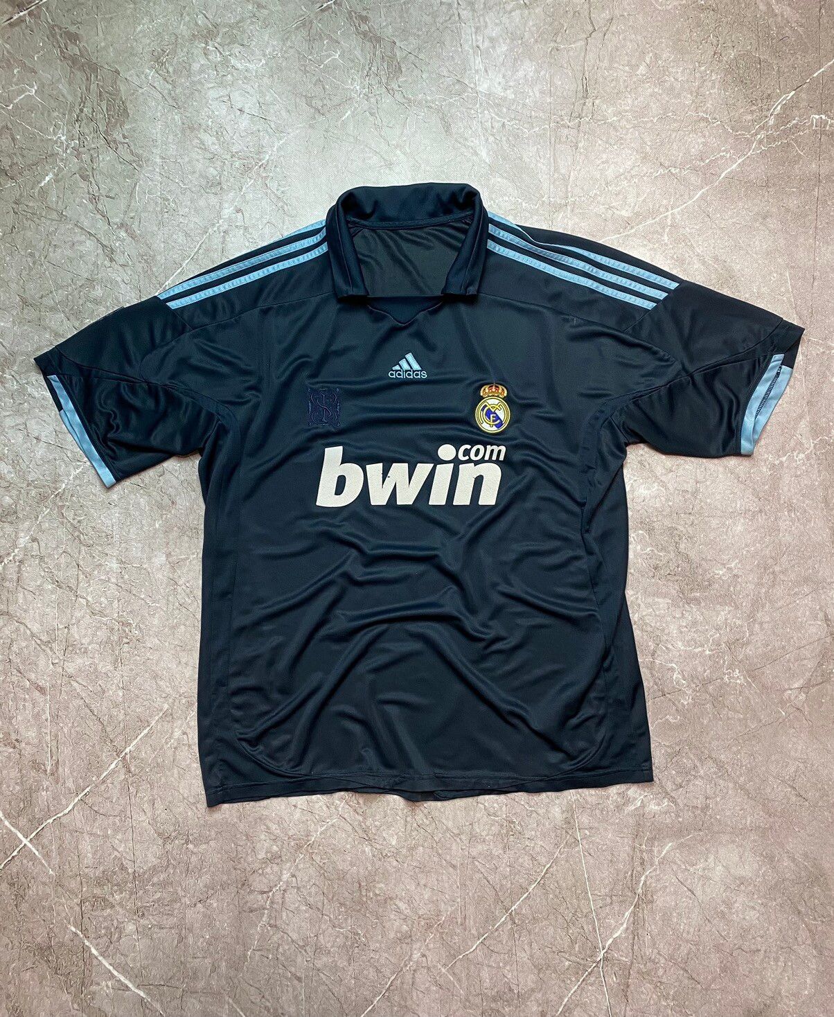 Pre-owned Adidas X Real Madrid Vintage Adidas Real Madrid 2009 Bwin Socer Jersey Lfp In Black