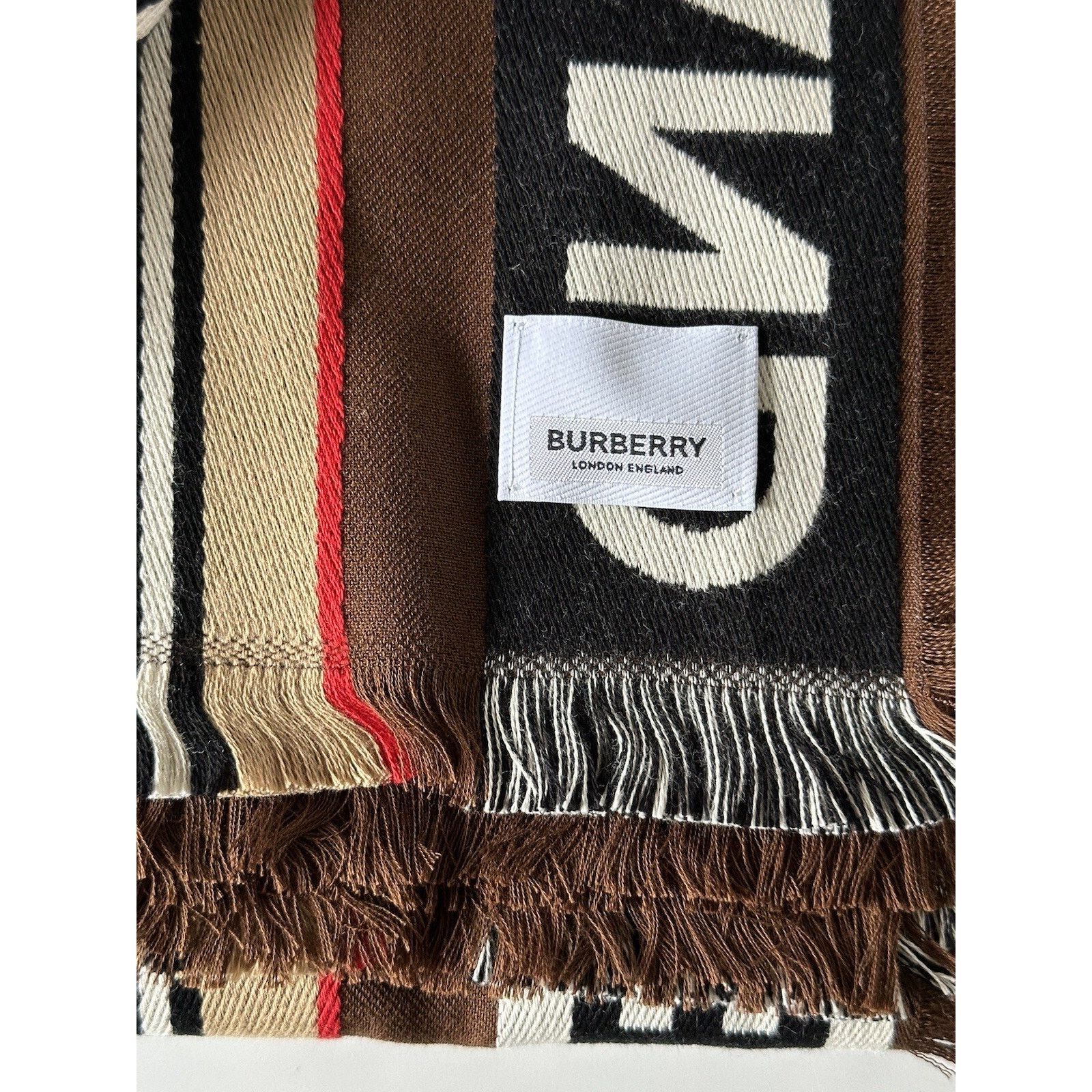 Burberry NWT $470 Burberry Cotton Scarf Brown 185 cm x 100 cm 806732 Size ONE SIZE - 9 Thumbnail