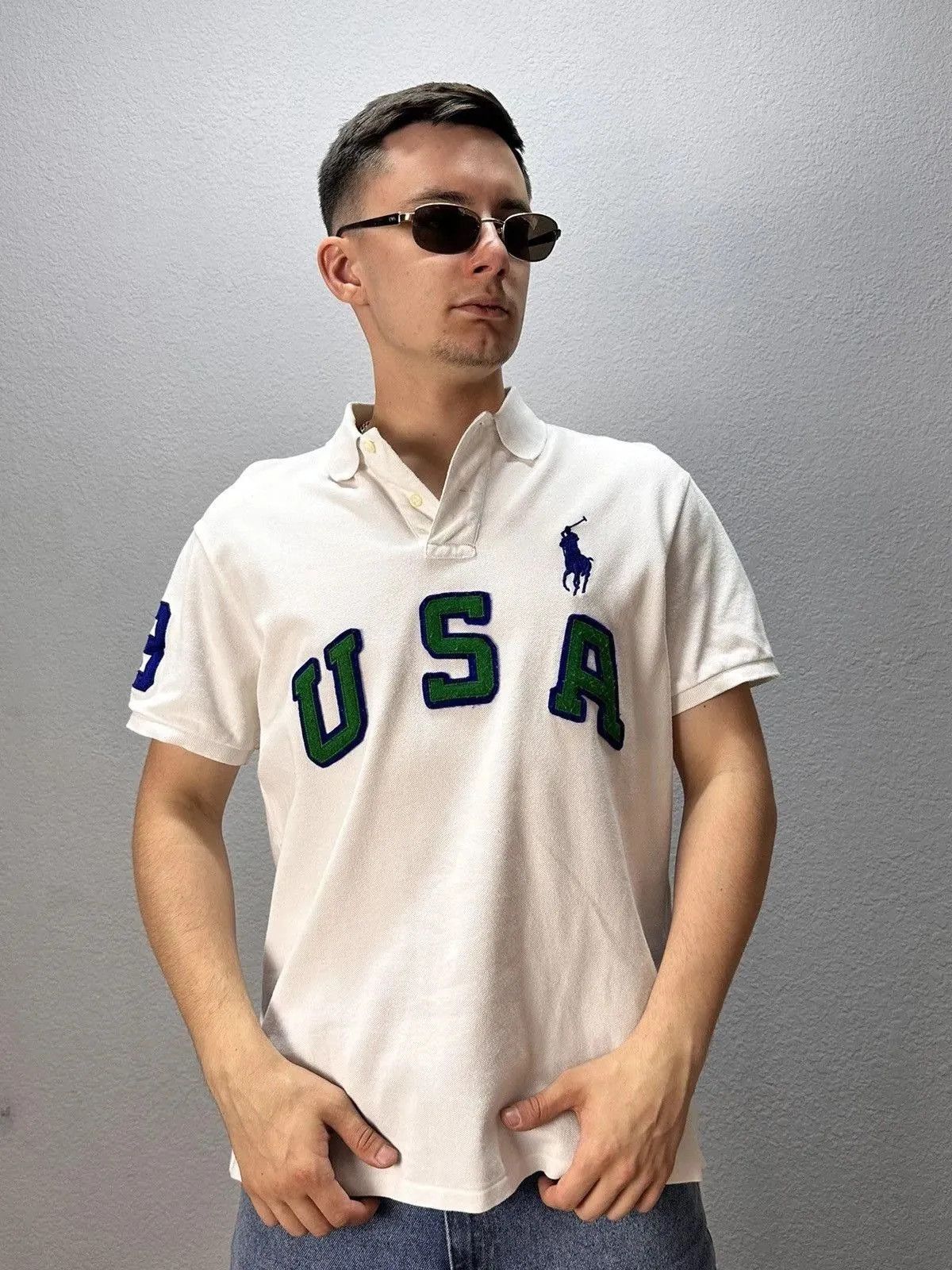 Vintage Vintage Polo Ralph Lauren USA Chicago Los Angelas JapanRugby Size US L / EU 52-54 / 3 - 1 Thumbnail