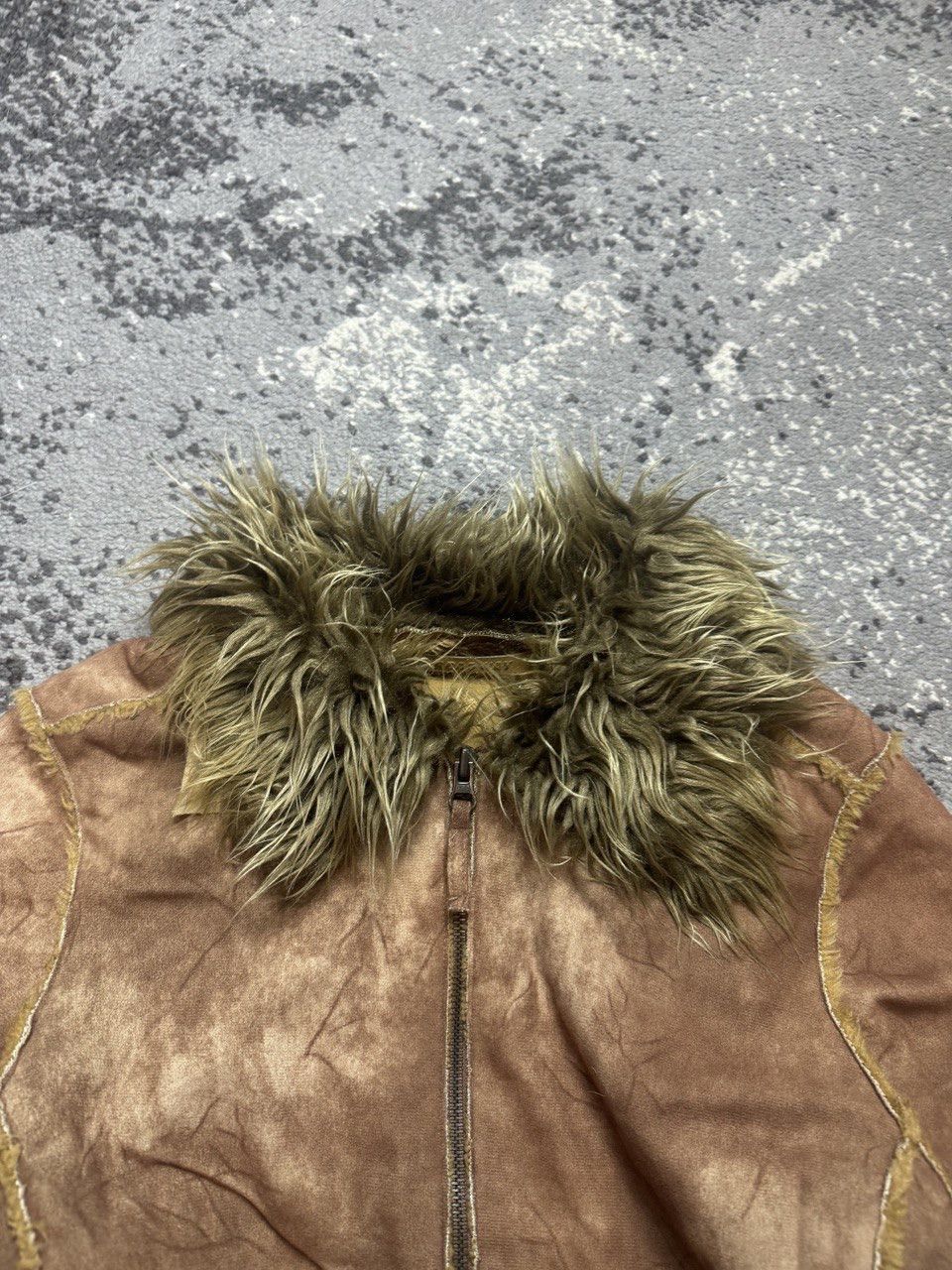 Japanese Brand × Vintage Vintage Y2K Suede Leather Style Fur Faux Collar Sleeve Jack Size US S / EU 44-46 / 1 - 5 Thumbnail