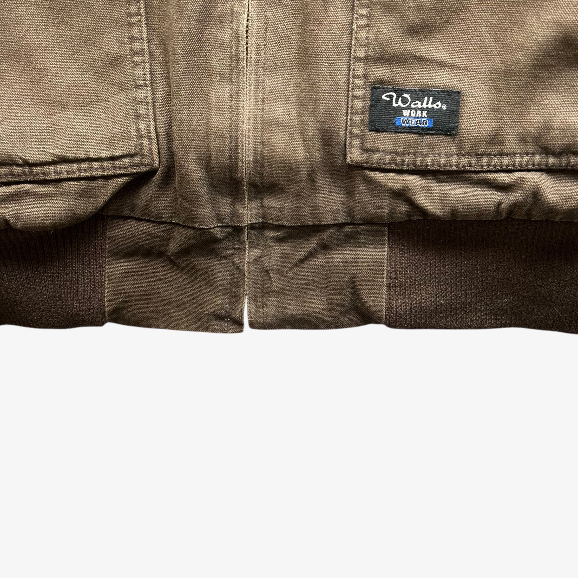 Walls Vintage 90s Men's Walls Brown Hooded Workwear Jacket Size US XL / EU 56 / 4 - 4 Thumbnail