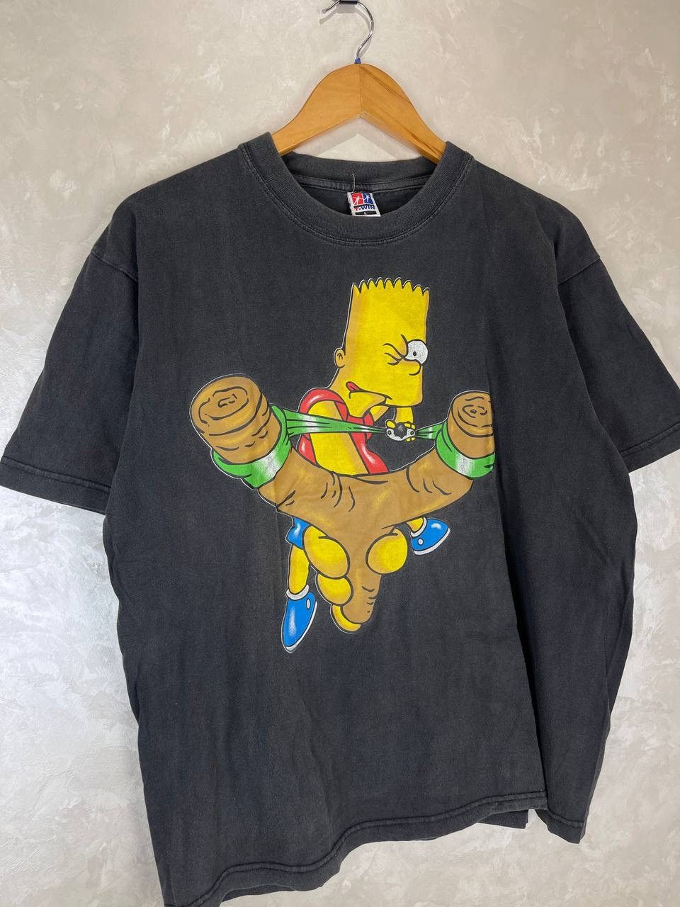 Other Vintage Bart Simpson Slingshot T-Shirt Cotton Gray Size L Size US L / EU 52-54 / 3 - 2 Thumbnail