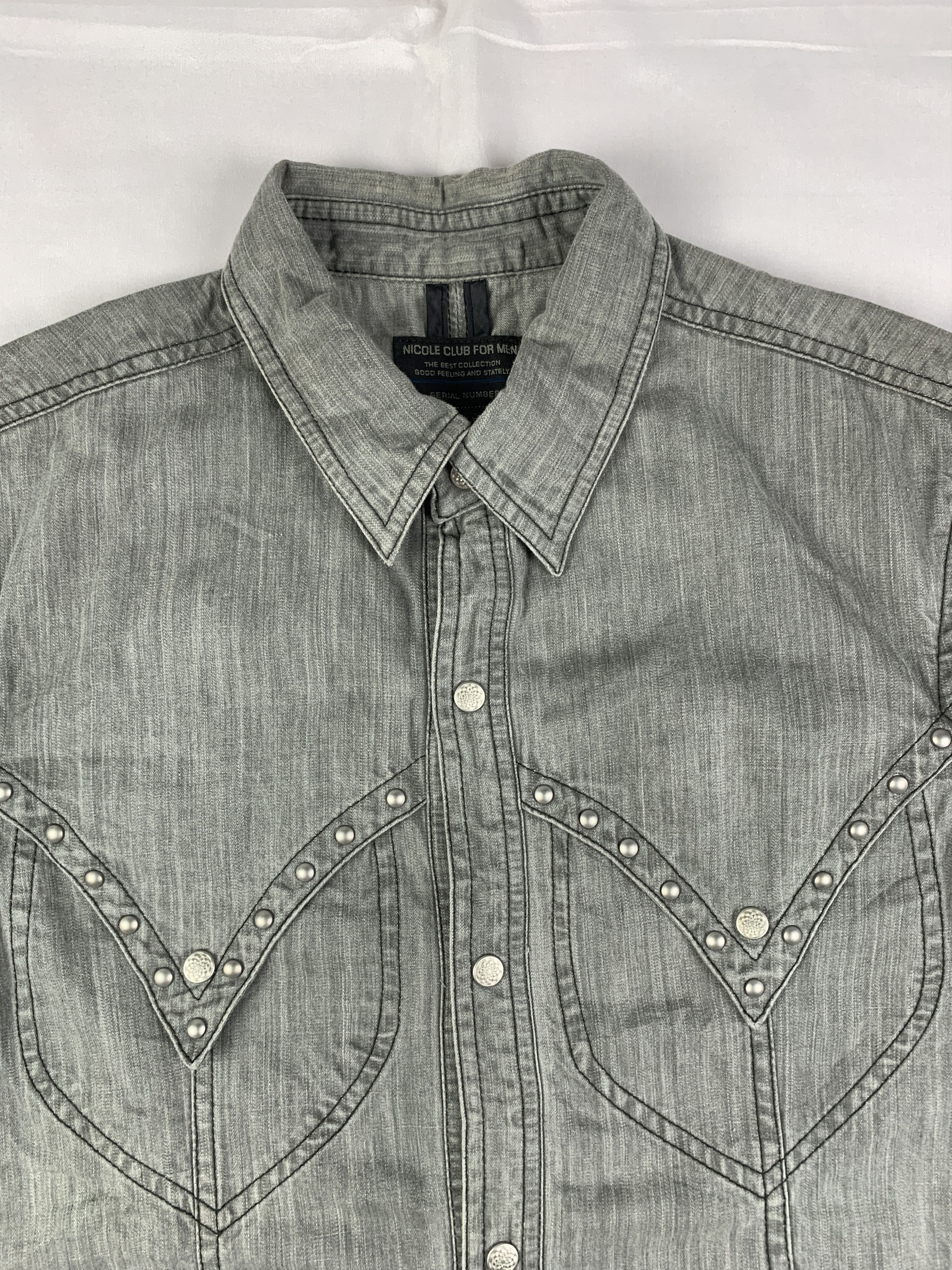 Nicole Club 2000s Nicole Club For Men Studded Snap Shirt (L) Size US L / EU 52-54 / 3 - 3 Thumbnail