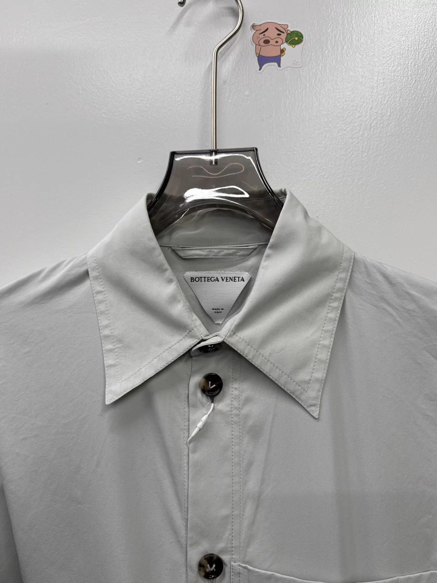 Bottega Veneta BV solid gray white long-sleeve shirt 44 mint Size US S / EU 44-46 / 1 - 2 Thumbnail