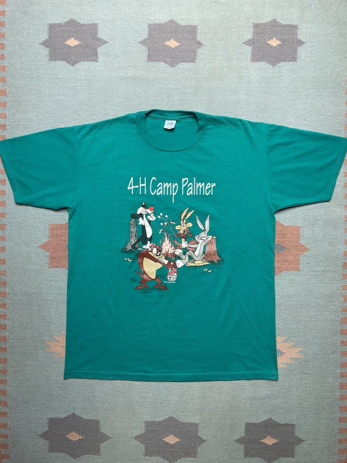 Velva Sheen × Vintage 90s t shirt 4H camp Palmer ohio looney toons skunk man XL Size US XL / EU 56 / 4 - 1 Thumbnail