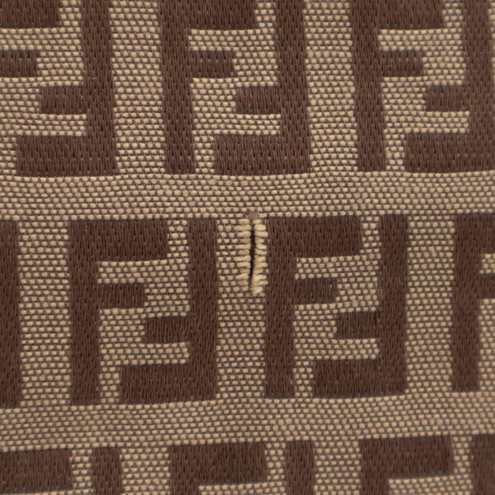 Fendi Fendi Zucchino Monogram Canvas Roll Open Top Tote Bag Brown Size ONE SIZE - 9 Thumbnail