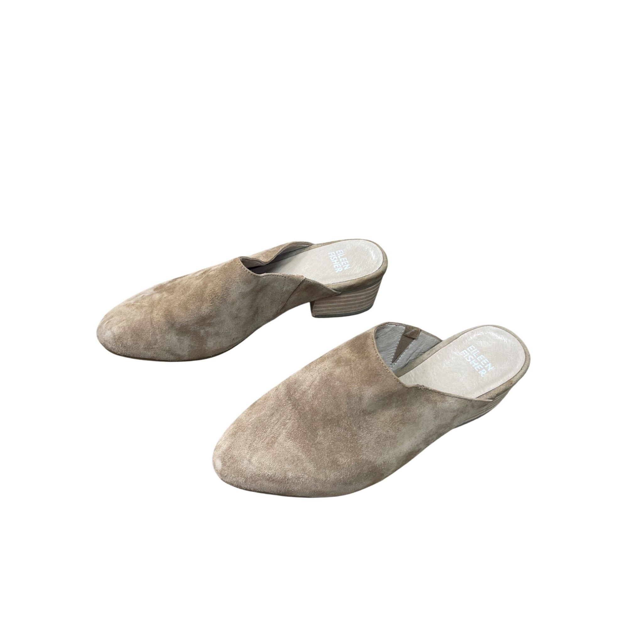 Eileen Fisher Eileen Fisher Womens Tan Suede Block Mules Shoes Size 5 SKU Size US 5 / IT 35 - 3 Thumbnail